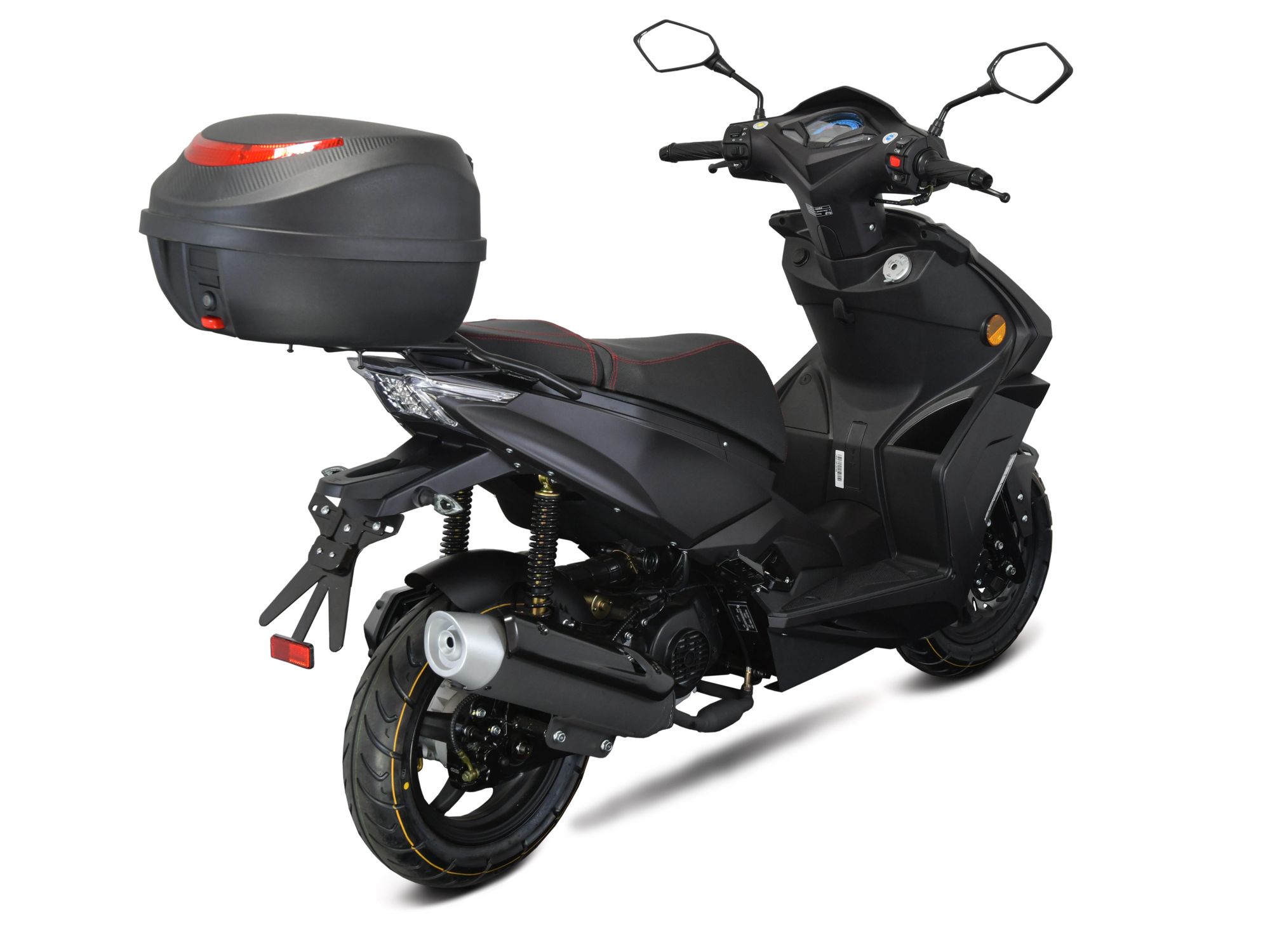 Motorroller Striker 50ccm 45 km/h Euro 5,LED, mit Top Case - mattschwarz GT Union