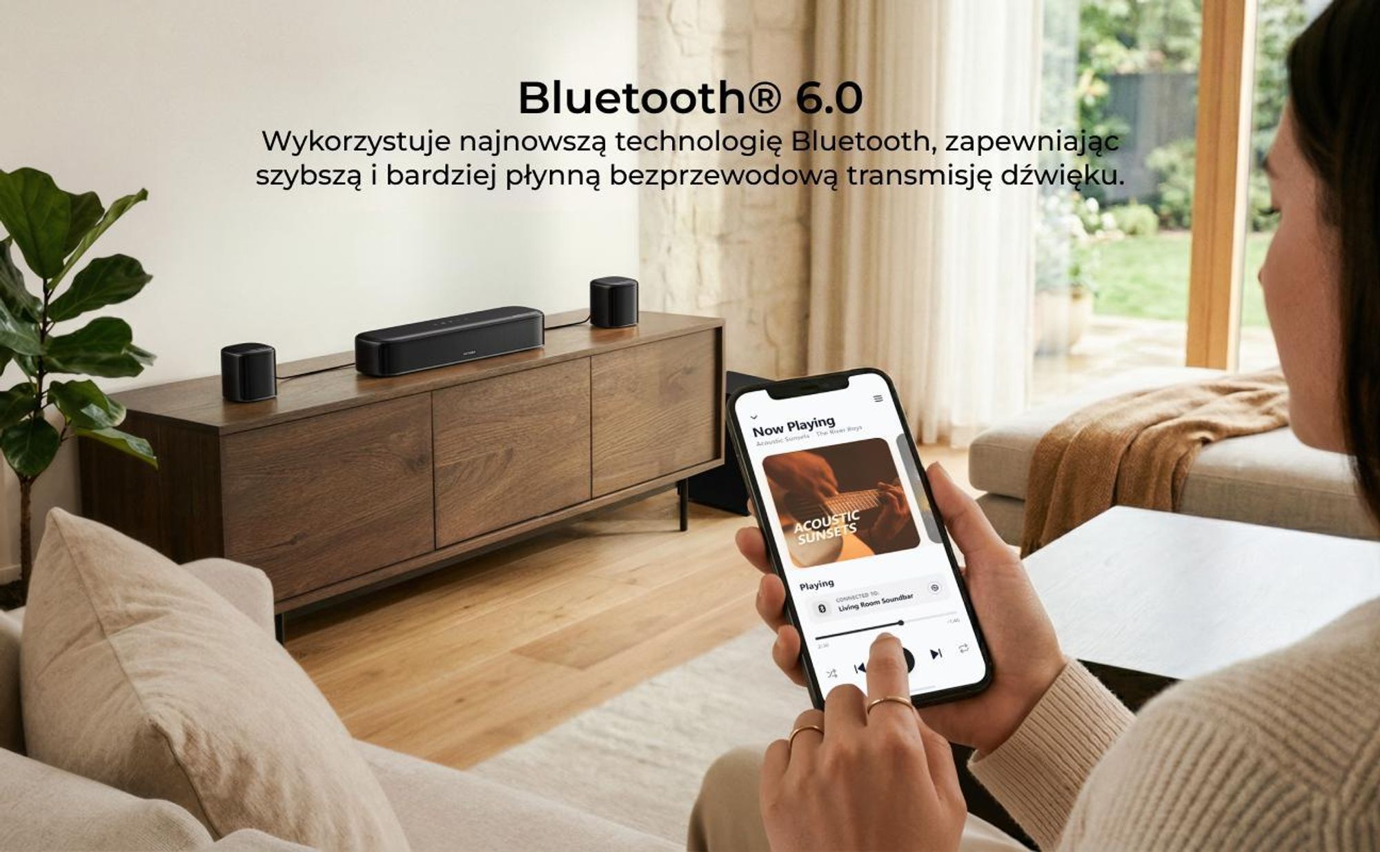 ULTIMEA Aura S5T Soundbar 7.1 Dolby Atmos z subwooferem, system dźwięku przestrzennego, sterowanie przez aplikację, 4 głośniki surround, 420 W