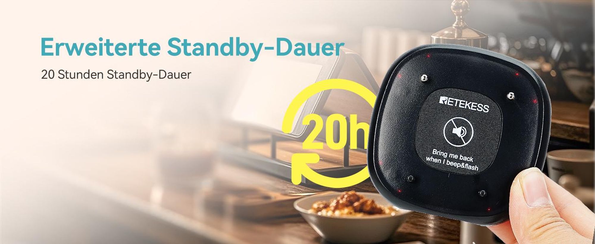Retekess TD161 Restaurant Pager System, Pager Gastronomie, 500m, Leicht Einzurichten, Ausschalten mit Einem klick, für Hotels, Snacks, Bar (40 Pager)