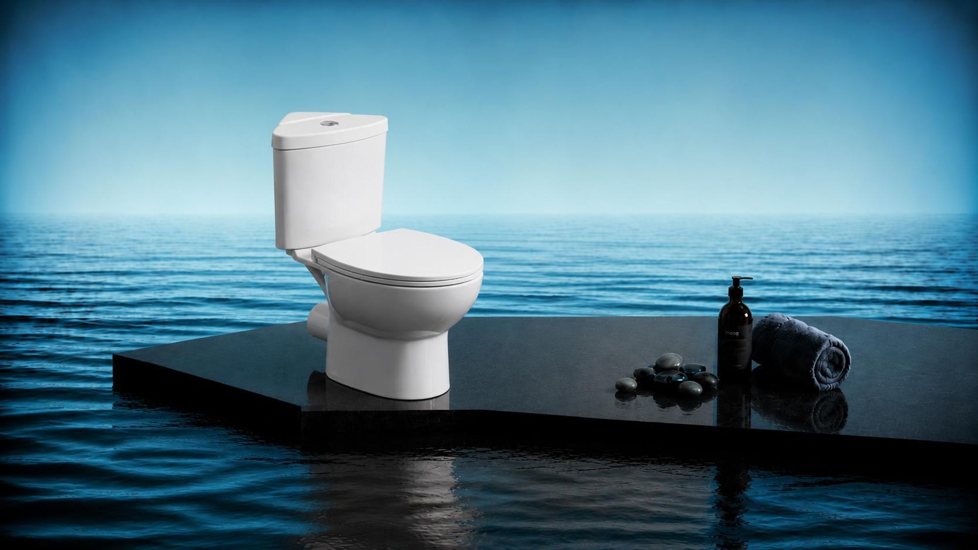 AQUA for you | Stand-WC - Lavita Bartolini - Eck-WC spülrandlos - 75x36x81 cm - Abgang waagerecht - Weiß - mit Spülkasten, WC-Sitz, Softclose, Toilette