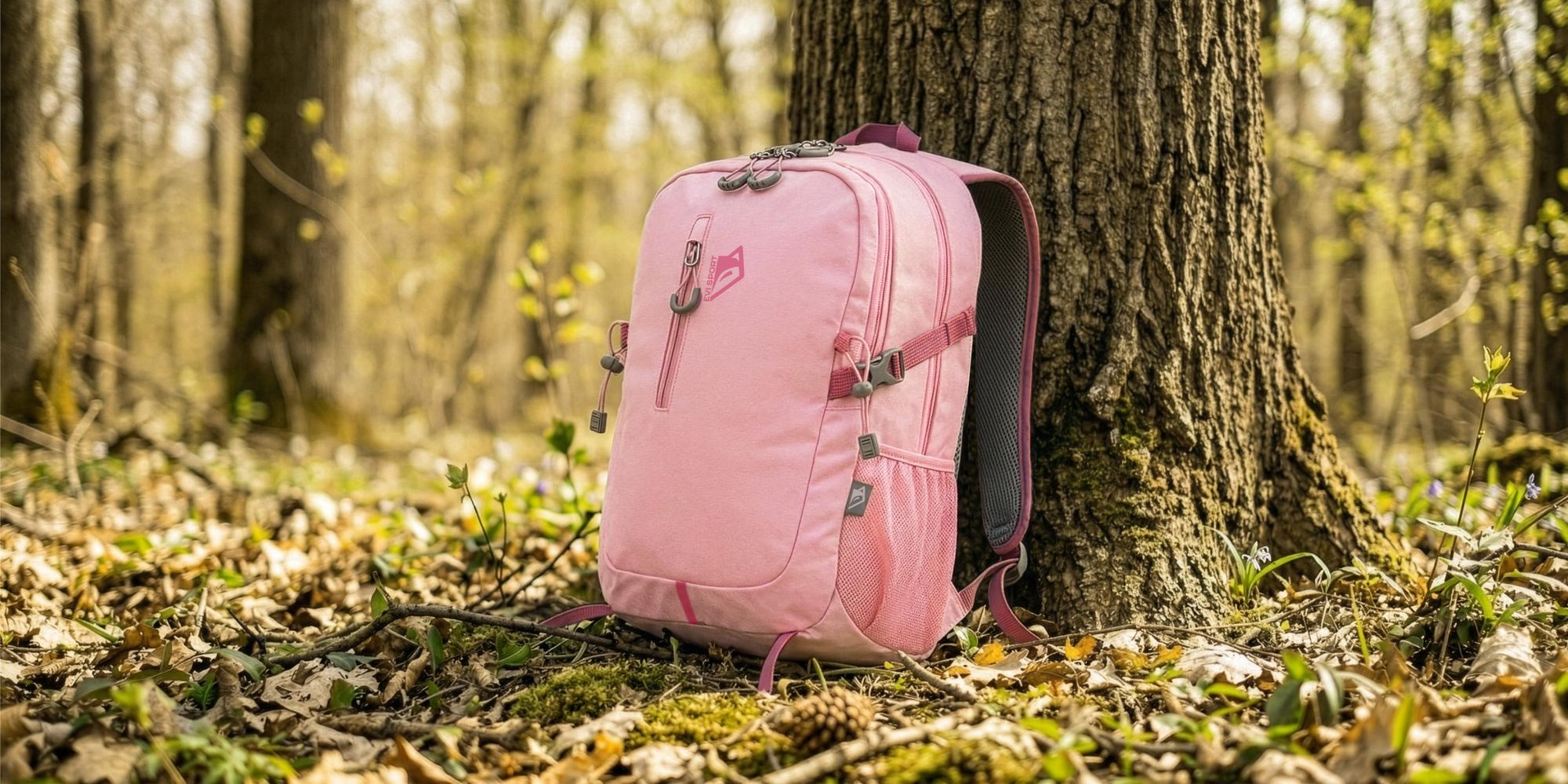 EVI SPORT TRAILPACK 25L Trekkingrucksack Wanderrucksack 25L Damen Herren Wasserdicht Regenhülle Laptopfach Trinksystem Outdoor Rosa Rose Quartz