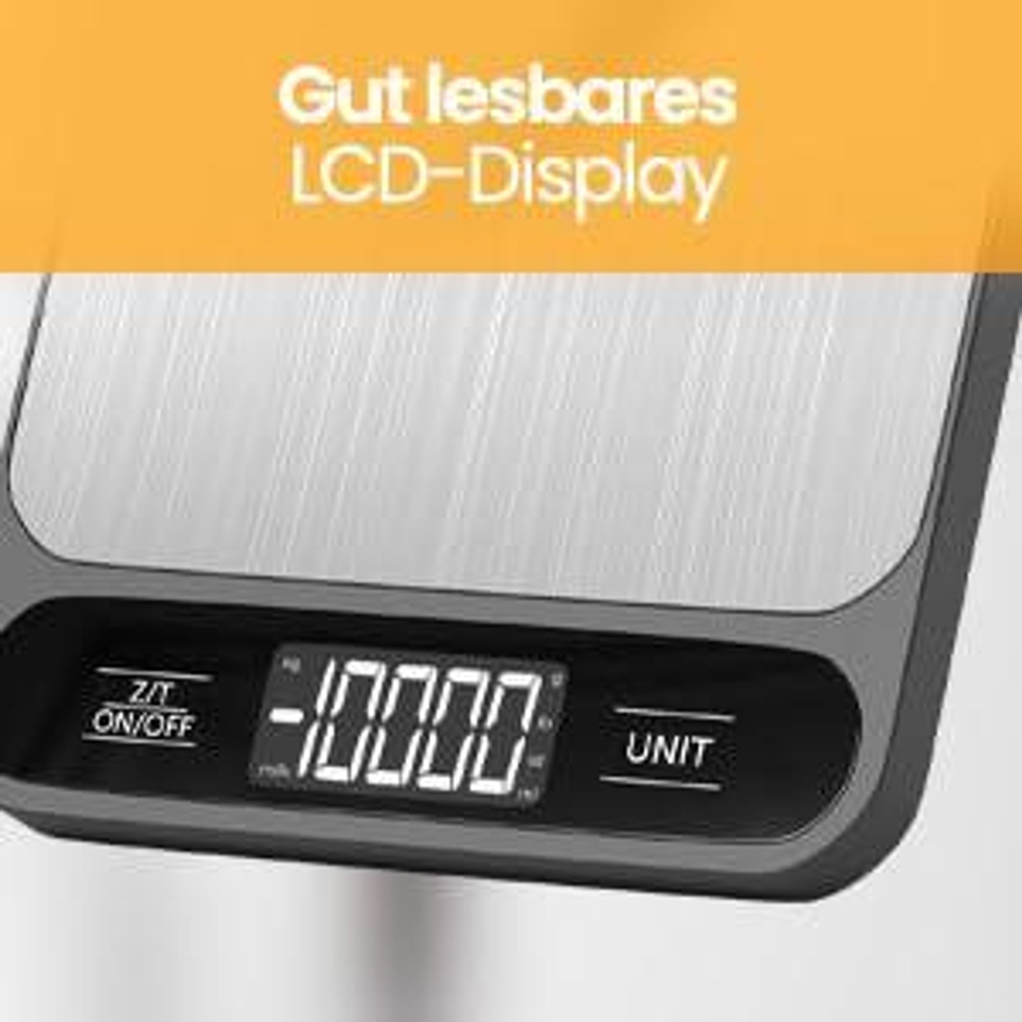 Strex Küchenwaage Digital - Küchenwaage - 1g bis 10kg - Tara-Funktion - Inklusive Batterien - Edelstahl/Schwarz