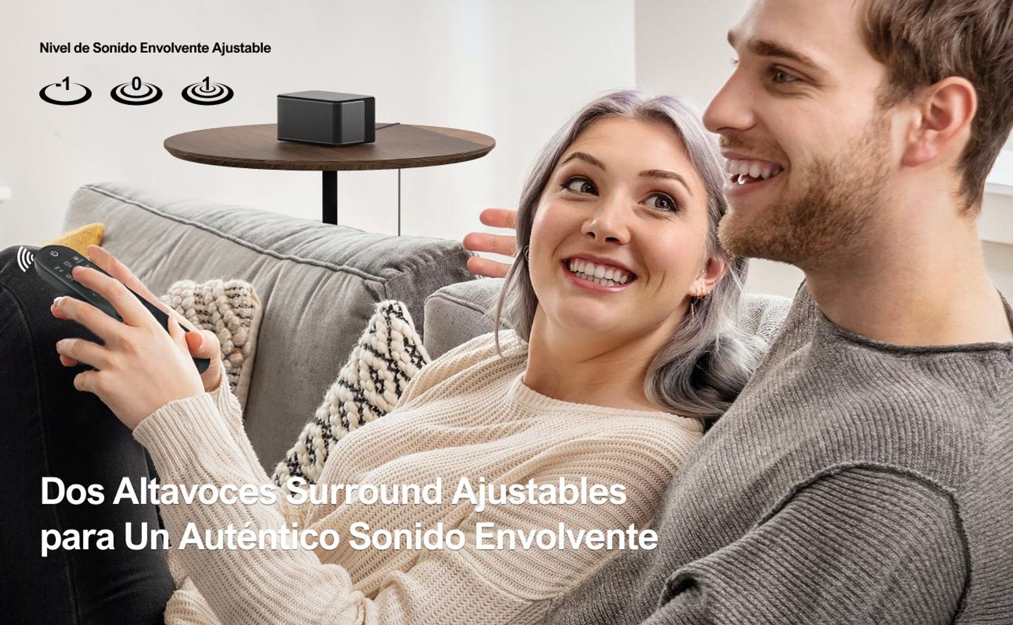 Barra de sonido ULTIMEA 5.1 con Dolby Atmos, sistema de sonido envolvente 3D con subwoofer, 2 altavoces traseros, barra de sonido Bluetooth 5.3 con ecualizador de graves ajustable