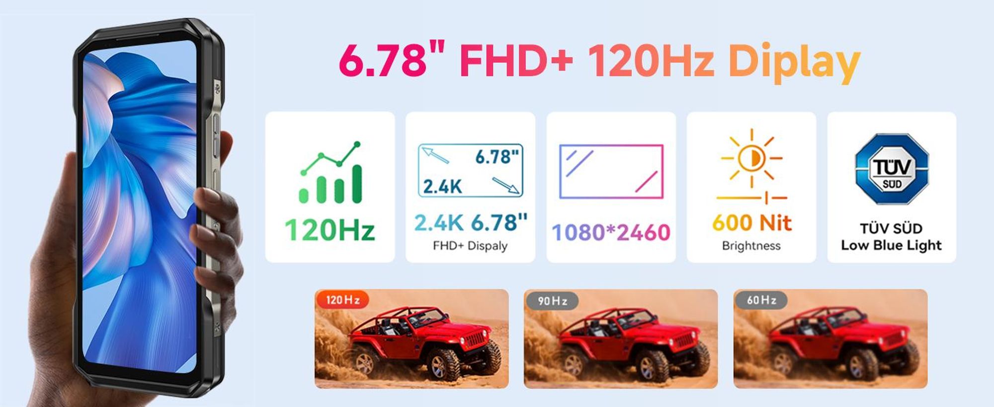 Ulefone Armor 27T Pro+ Outdoor Smartphone 5G Android 15 Handy 24GB+256GB/SD-2TB 10600mAh/33W, 6.78'' FHD+ 120Hz mit Wärmebildkamera, 64MP/GPS/NFC/OTG