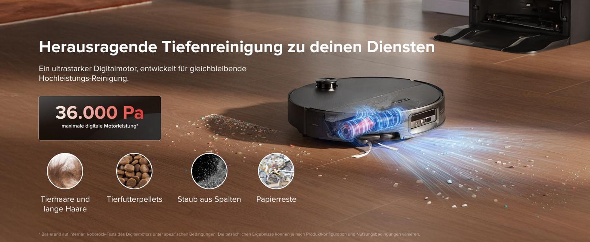 Roborock Saros 20 Sonic Staubsauger Roboter, 36.000 Pa Saugroboter mit Wischfunktion, Dual Anti-Tangle System, 7,98cm Ultra-Slim Design (Schwarz)