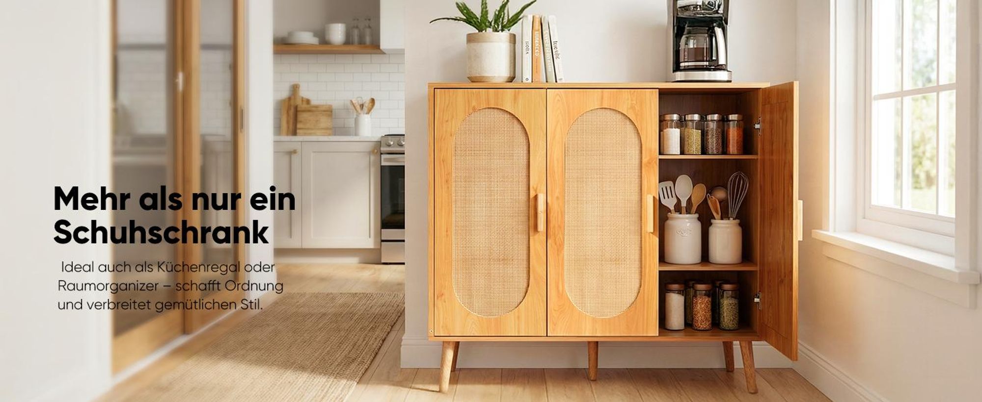 HOKEEPER Schuhschrank aus Holz, Schmaler Doppeltür (87x40x100cm),Shoe Cabinet, Schuhkipper für bis zu 24 Paar Schuhe, Schuhkommode