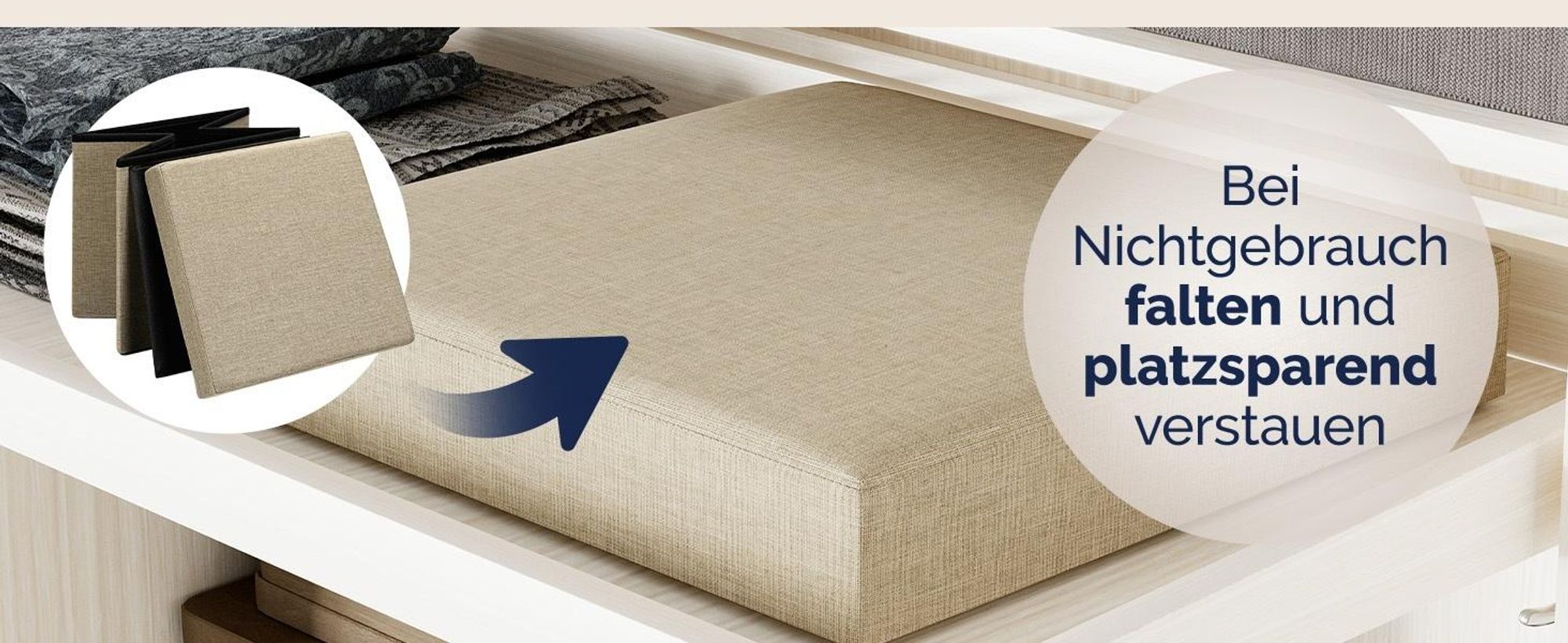 CASARIA® Sitzbank mit Stauraum Faltbar Weiß 115x40x40cm Gepolstert Deckel Kunstleder Schlafzimmer Wohnzimmer Flur Sitztruhe Truhenbank Polsterbank