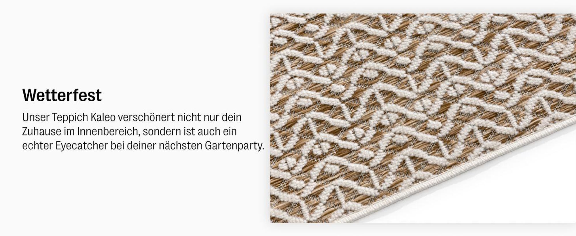 benuta In- & Outdoor Teppich Kaleo Creme/Beige 200x300 cm Teppich Wohnzimmer Outdoorteppich Rechteckig Muster Modern Kurzflor Skandinavisch