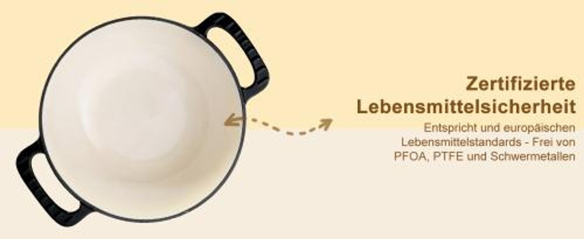 FCH Gusseisen Topf 26cm - 5QT-4.6L Emaille Bräter mit Deckel backofengeeignet - für Küche Backen Schmoren Braten (Schwarz)
