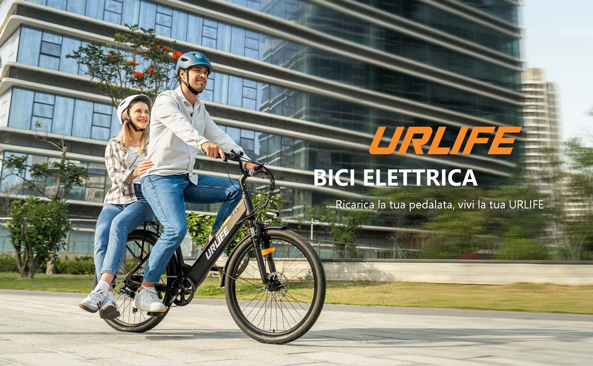 Bicicletta Elettrica URLIFE E26 - Motore 250W Batteria 36V 13Ah Pneumatici da 26 Pollici Freni a Disco - Bianco
