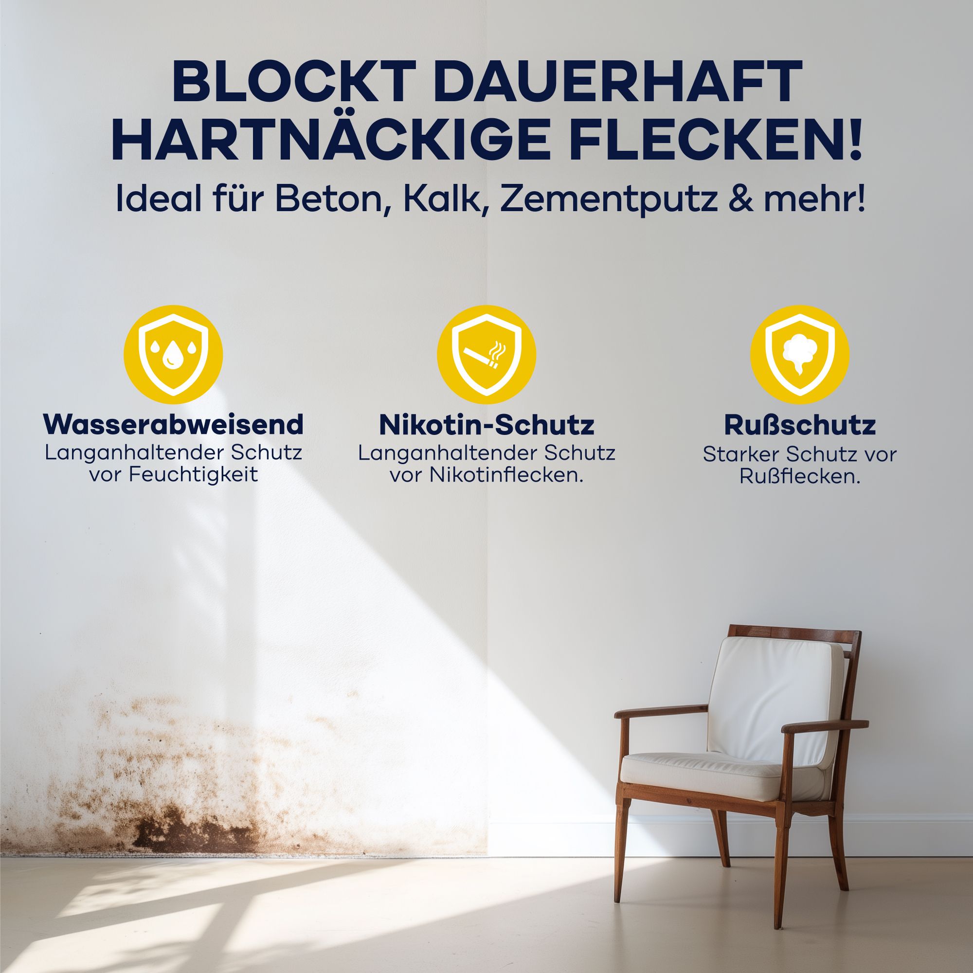 Plid Isolierfarbe LH 0,75 L Weiß – Hochdeckende Innenfarbe für ca. 20 m² – Kellerfarbe, Nikotinfarbe, deckweiß,  Germany