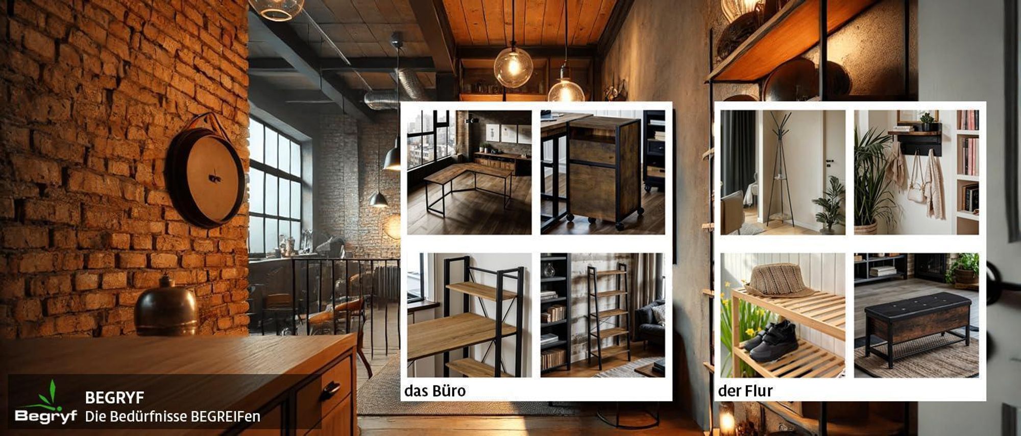 BEGRYF Bartisch Metall Schwarz Eichefarben 100x40x90 cm, Stehtisch Küchentisch Industrial Stil