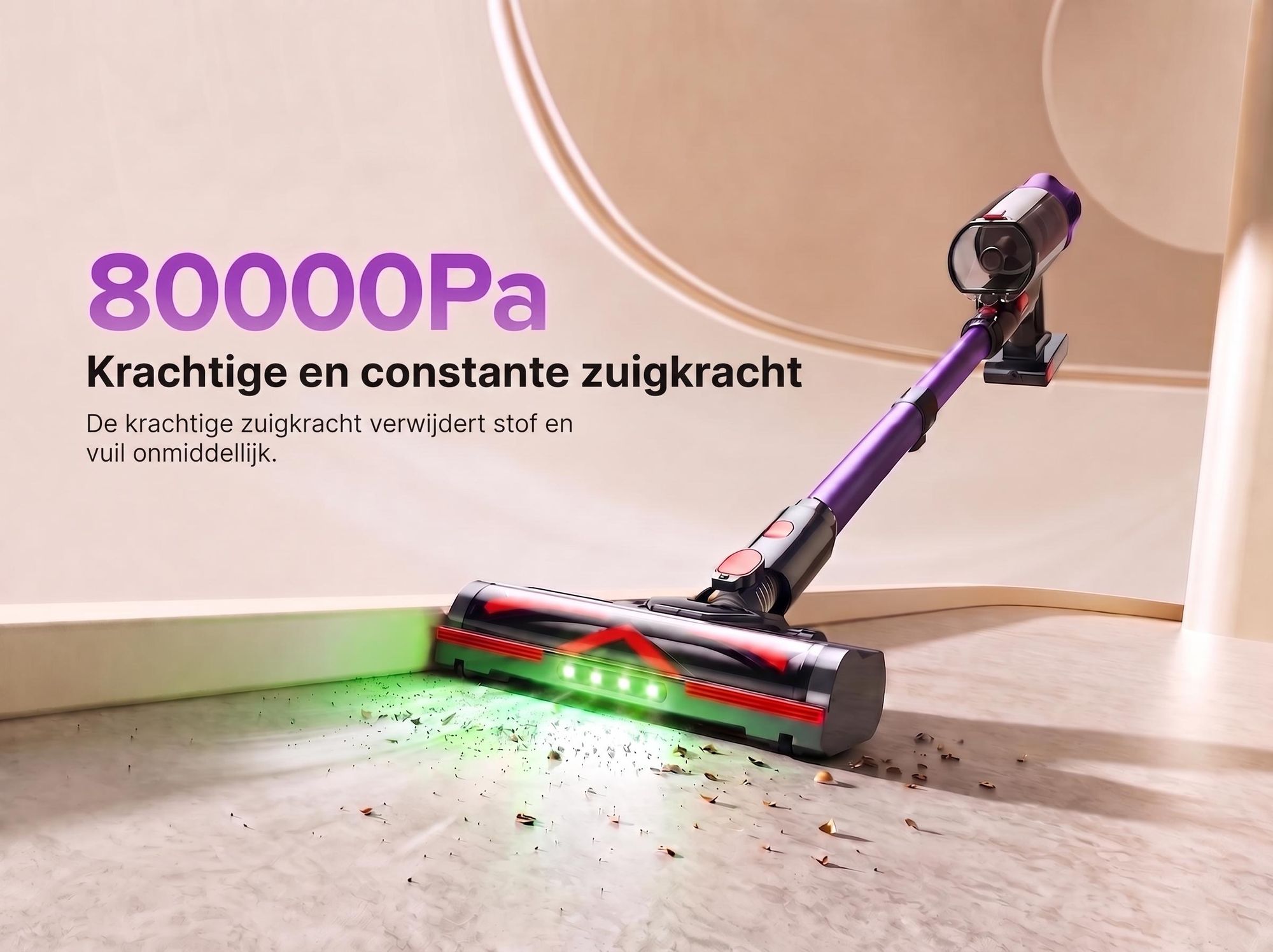 Lubluelu G20 Steelstofzuiger 80000Pa 450W, Draadloze Handstofzuiger, 60 Min Gebruiksduur, Smart Display, Anti-Klit Borstel