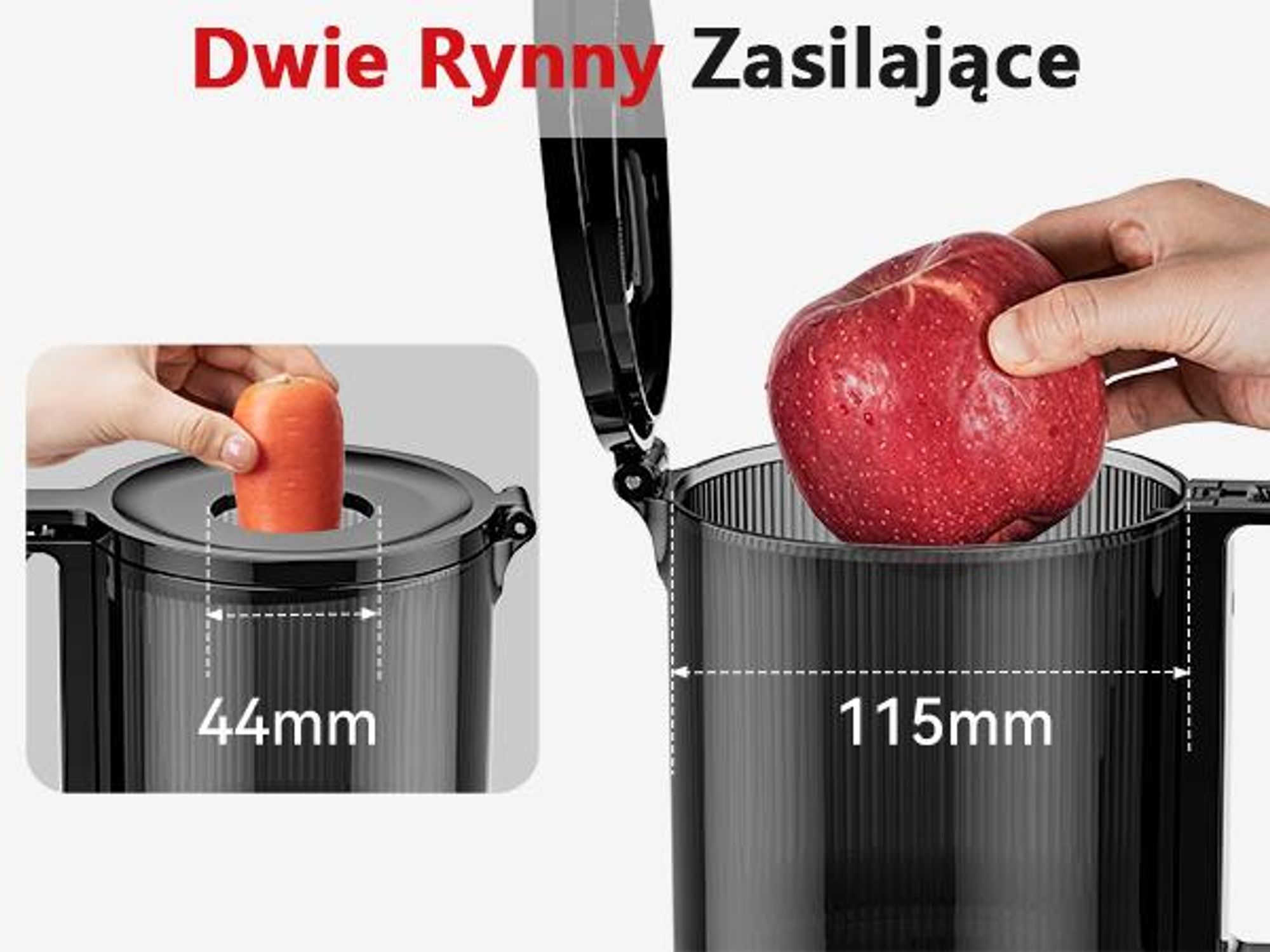 LINKChef SJ-051-EU-BL Wolnoobrotowa Sokowirówka -   200W Moc 1.2L Duża pojemność Dwie tacki do podawania sokuŁatwe czyszczenie - Czarny