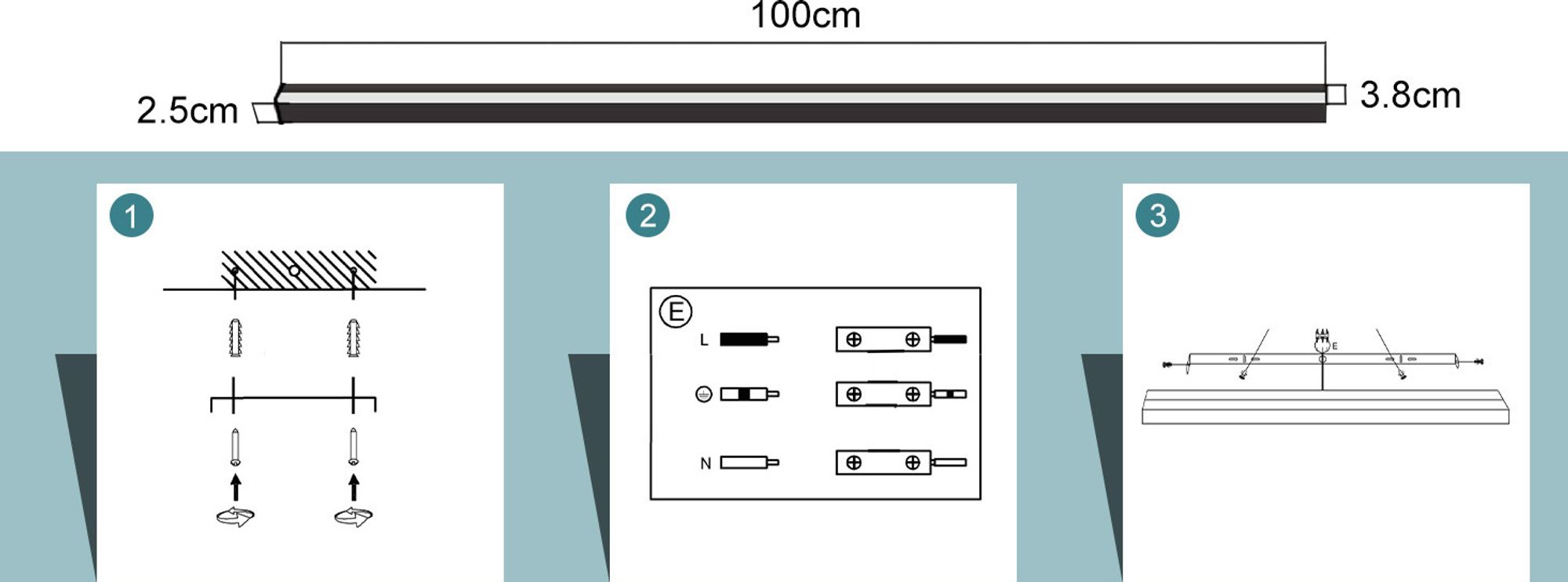 ZMH led Wandleuchte innen Wandlampe Schwarz Warmweiß 100CM 34W Modern Flur Up Down Wandbeleuchtung für Flur Wohnzimmer Bett Treppenhaus Kinderzimmer