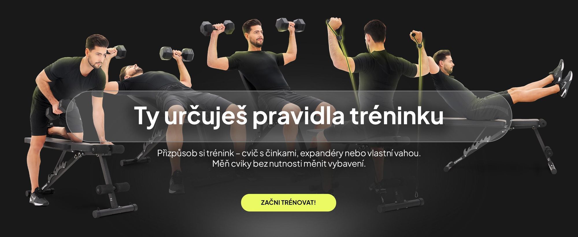 Skládací lavice na činky Zipro Tempo – nastavitelná tréninková lavice pro domácí použití, šikmá lavice, negativní lavice s expandéry, nosnost 230 kg, ideální pro činky