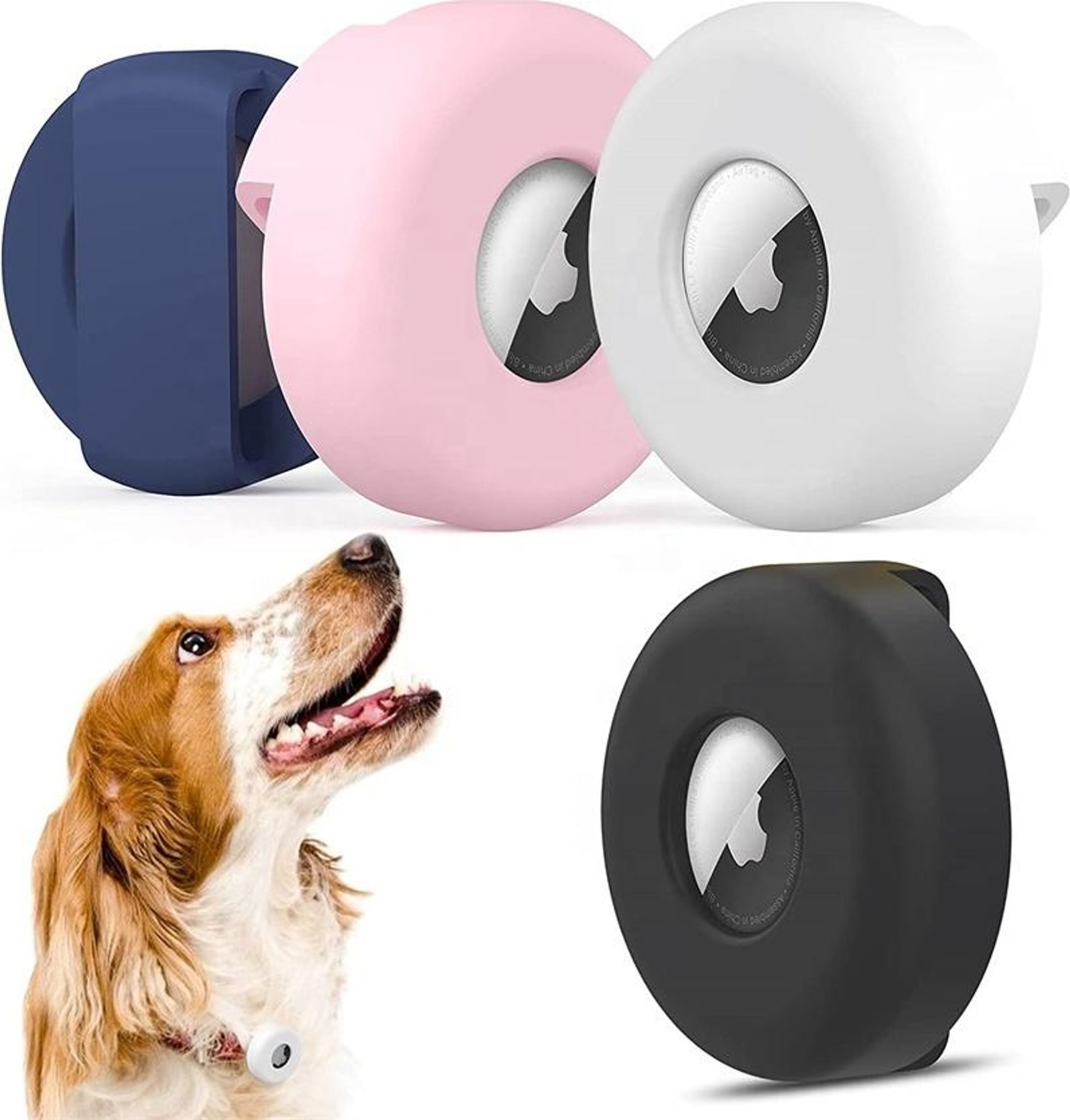 Silikon Schutzhülle kompatibel mit Apple AirTag GPS Tracker Hundehalsband Katze