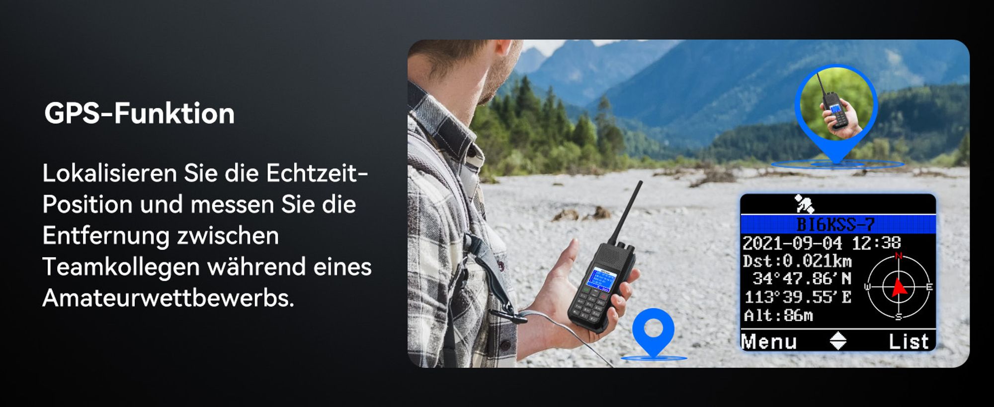 Retevis Ailunce H1 DMR Amateurfunk, APRS/GPS Funkgerät,  Typ-C Wiederaufladbar, Dualband Walkie Talkie für Amateurveranstaltungen (1 Stück)