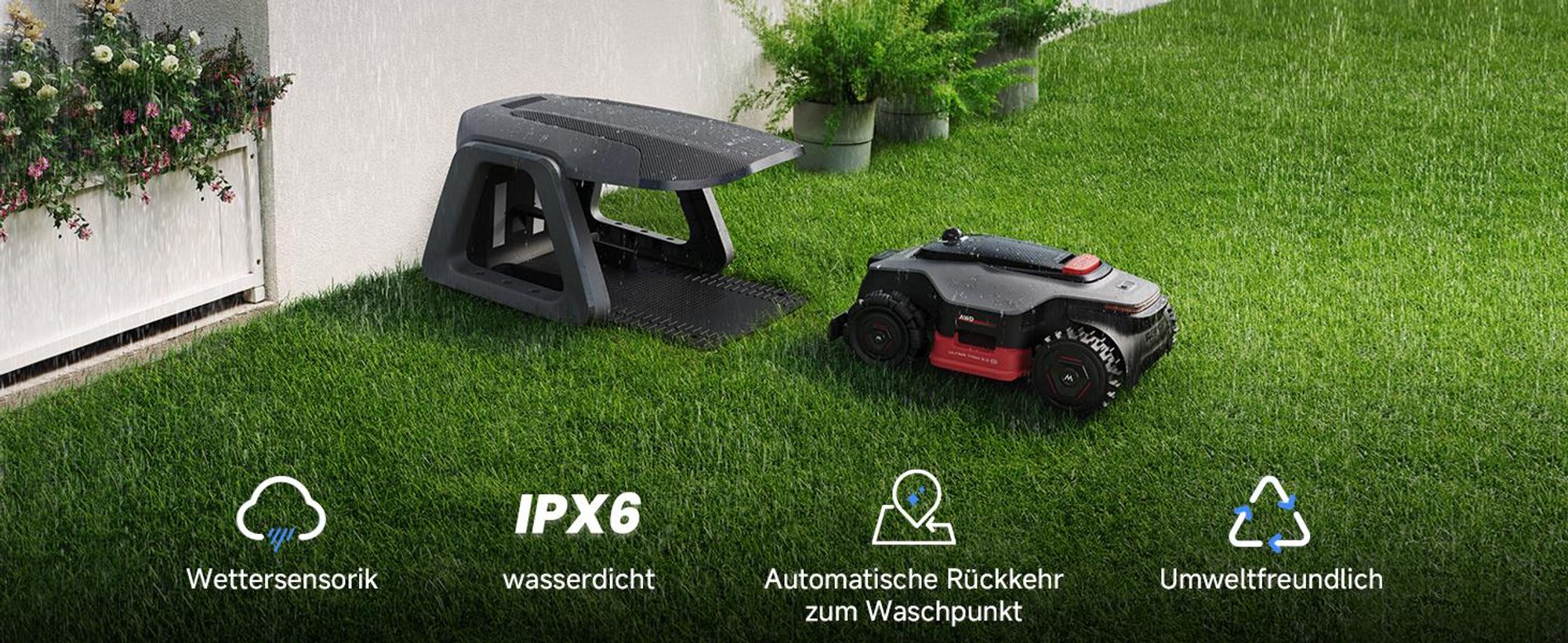MOVA LiDAX Ultra 2000 AWD Mähroboter – 3D-LiDAR & AI Vision, 4WD Allradantrieb, bis 2000 m², 80 % Steigung, automatische Kartierung ohne RTK