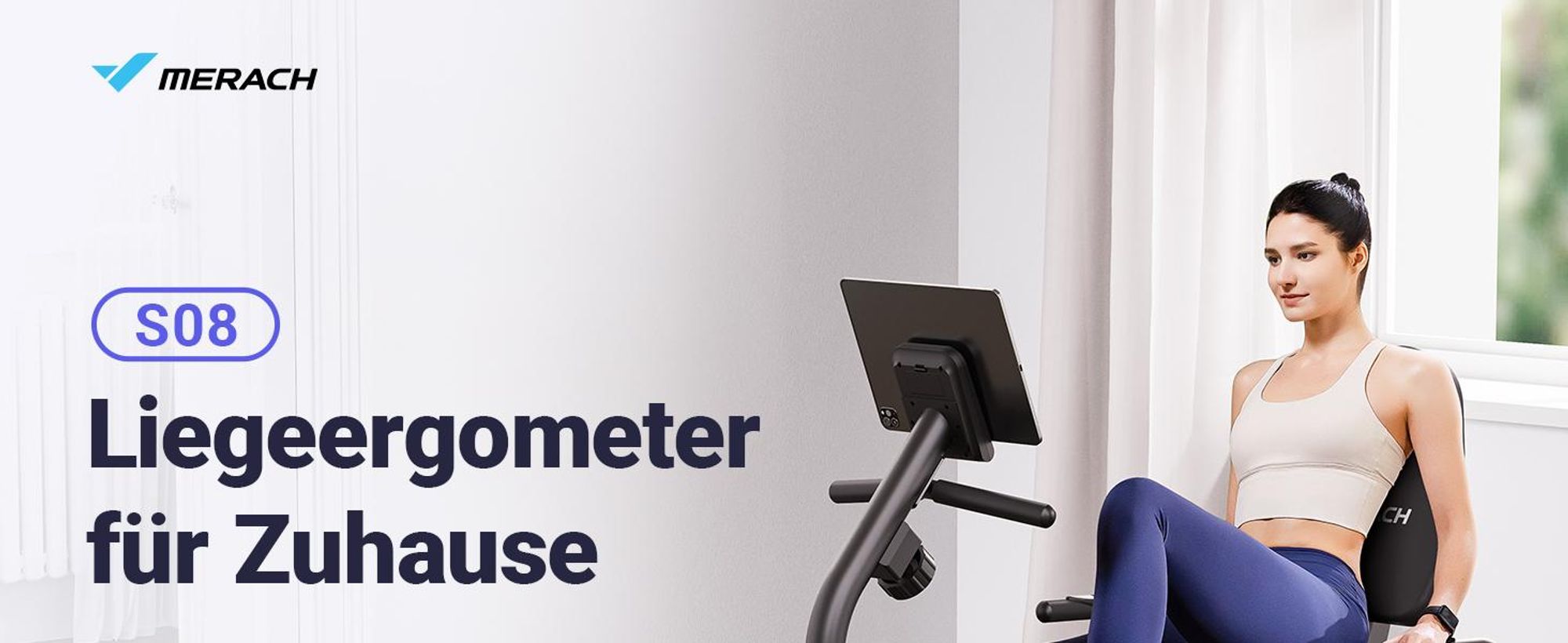 Liegeergometer für Zuhause – 8 Widerstandsstufen, leise & komfortabel, App & Herzfrequenzsensoren, LCD-Monitor, verstellbare Rückenlehne, bis 136 kg