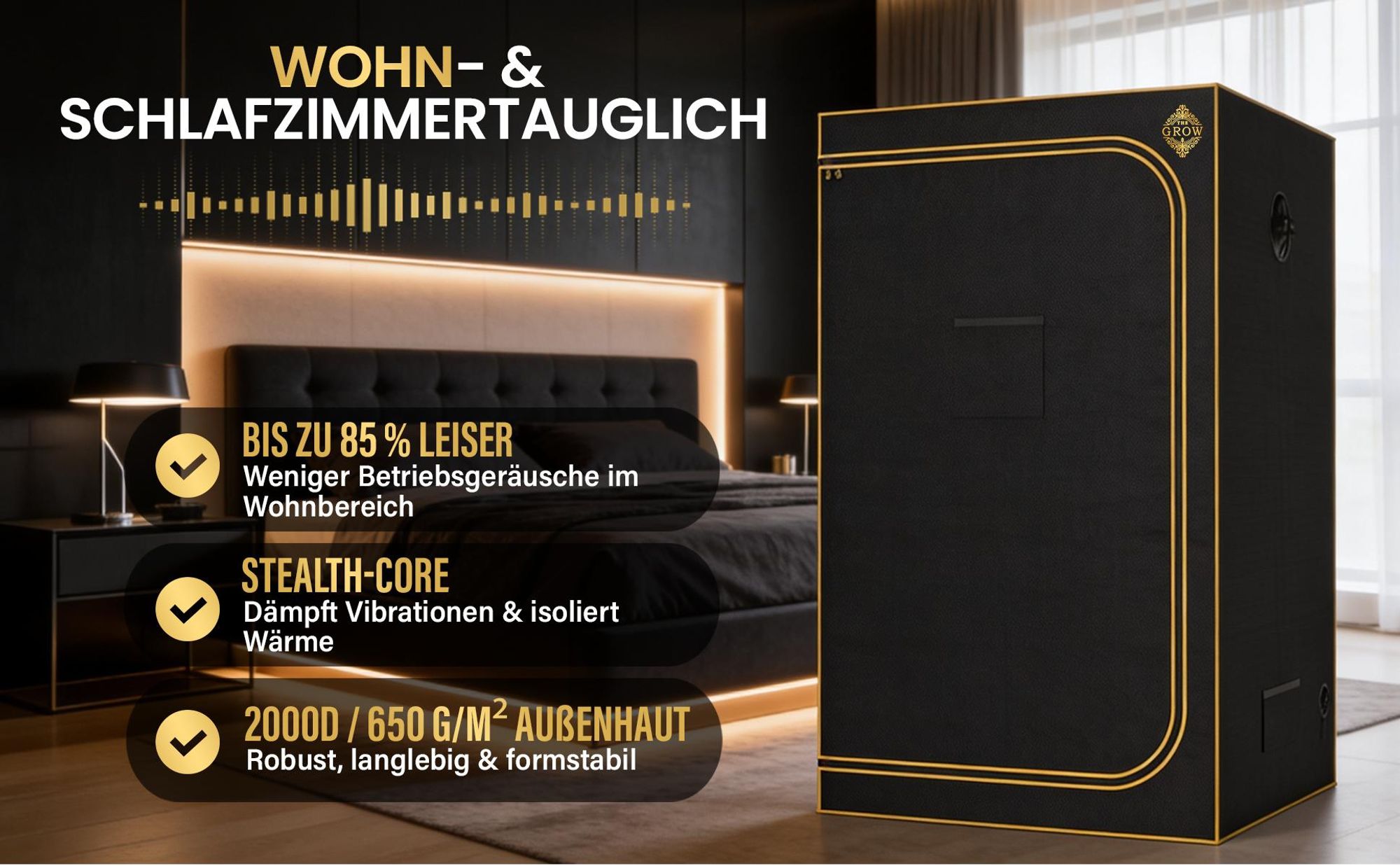 EDELWEISS PRO mit STEALTH-CORE Dämmung und robuster 2000D Außenhaut.