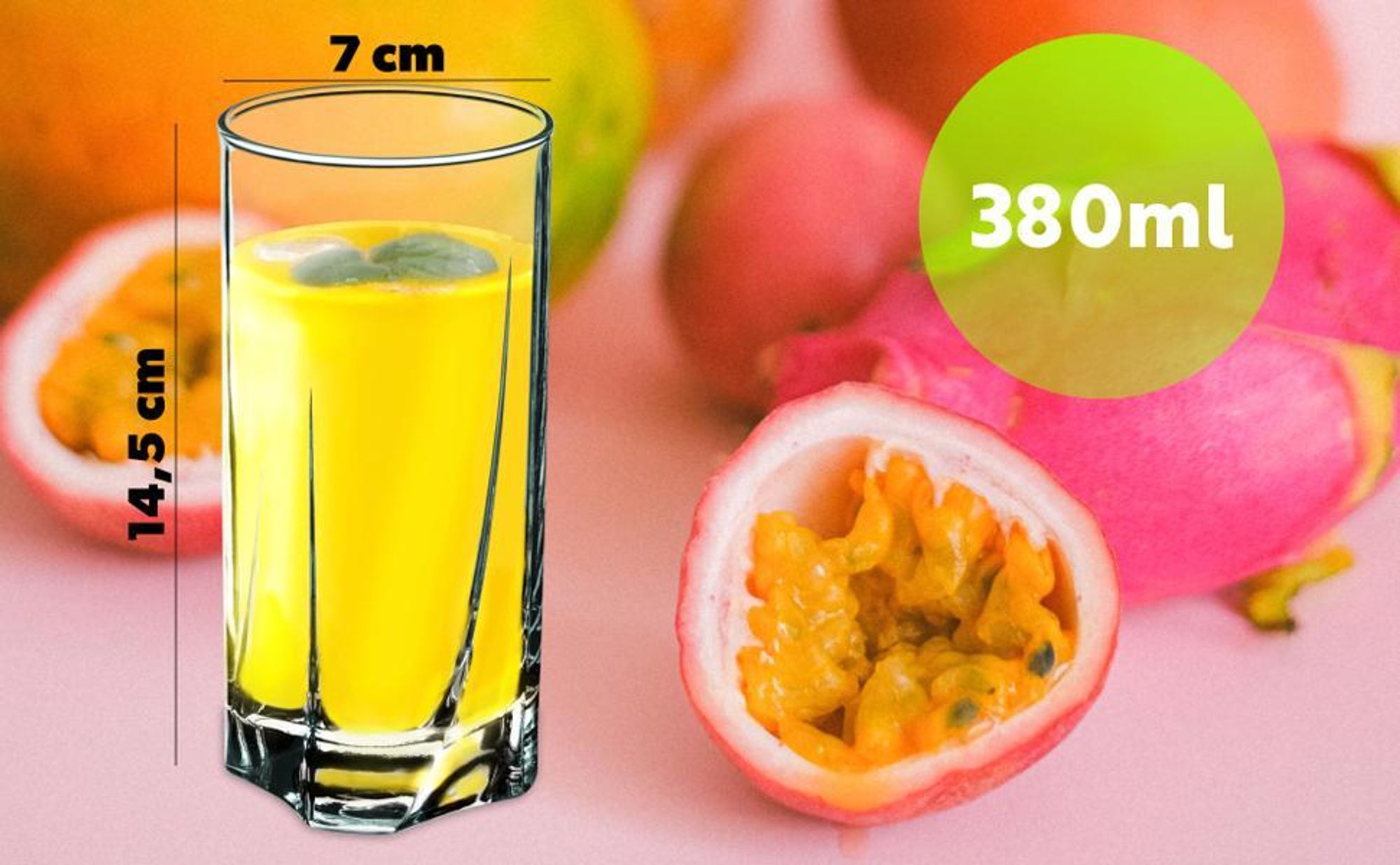 KADAX Trinkgläser aus Glas, Getränkegläser "Meco", 6er Set, hoch, 380ml