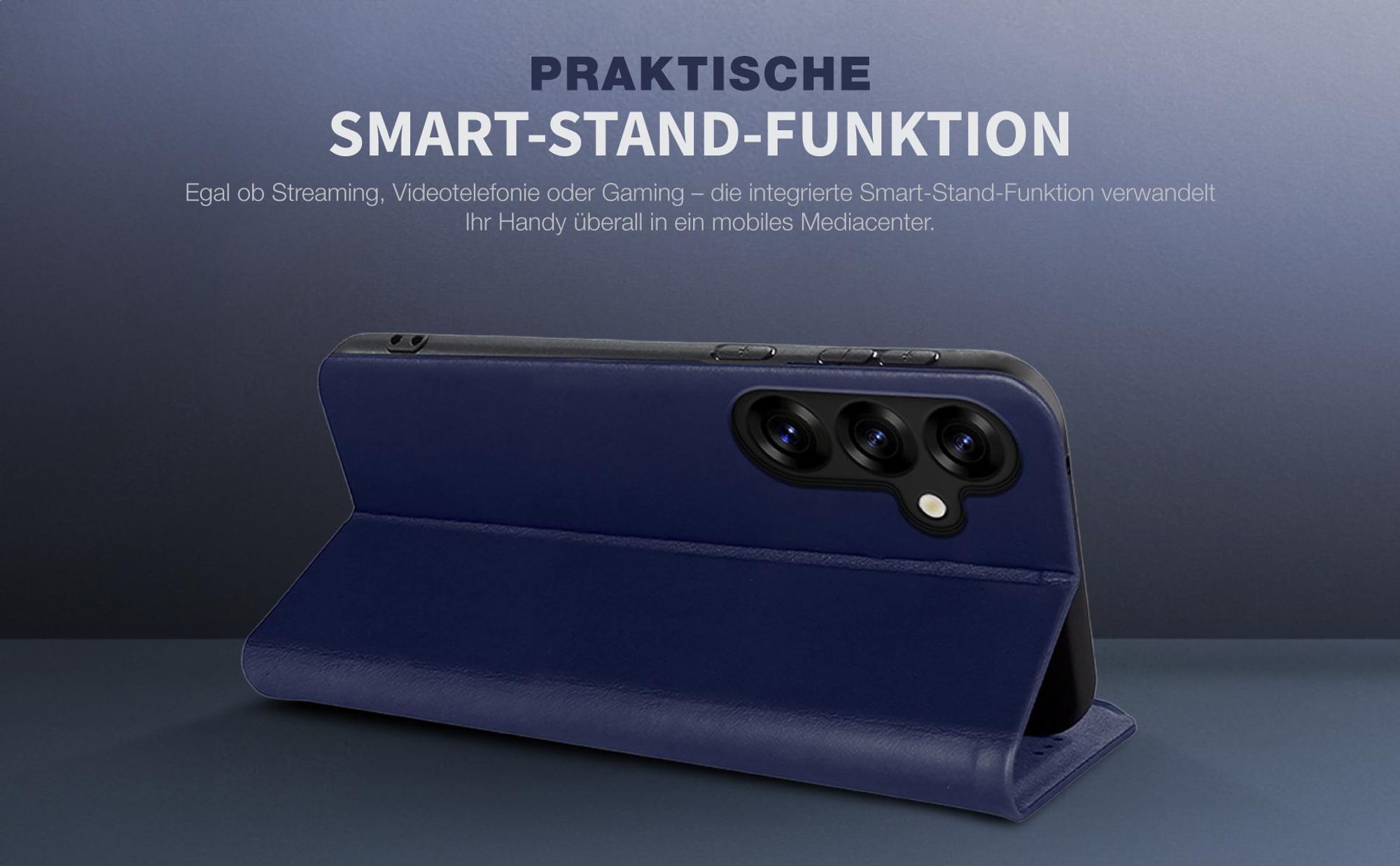 Fliphülle aus Leder für das Samsung Galaxy S26 mit Smartstand Funktion