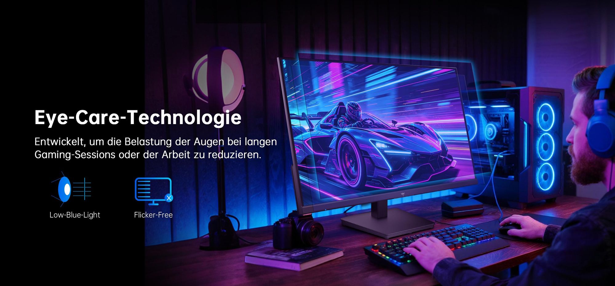 KTC H24B9S-2 Gaming Monitor 23,8 Zoll Full HD 144Hz Fast IPS HDMI VESA Flicker-Free Low Blue Light