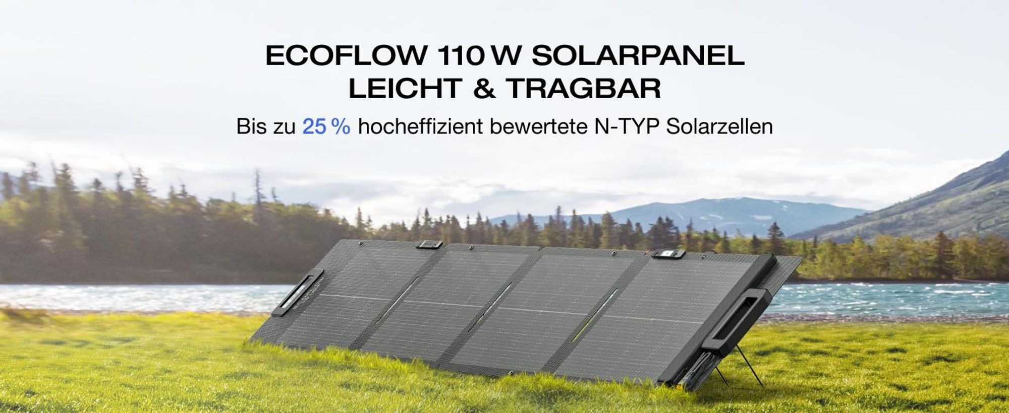 ECOFLOW 110W Solar Panel, Faltbar Solarpanel Faltbar Solarmodul