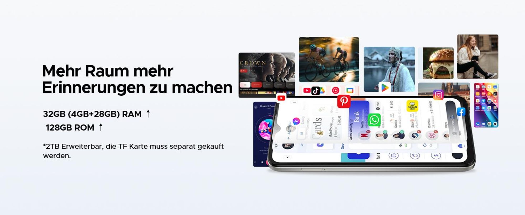 DOOGEE Note56 Pro Smartphone Handy, Android 16, 6,56" 90Hz, 6150mAh Akku, 32GB RAM+128GB ROM, 4G Dual-SIM, 13MP, NFC, Fingerabdruck, Gesichtserkennung