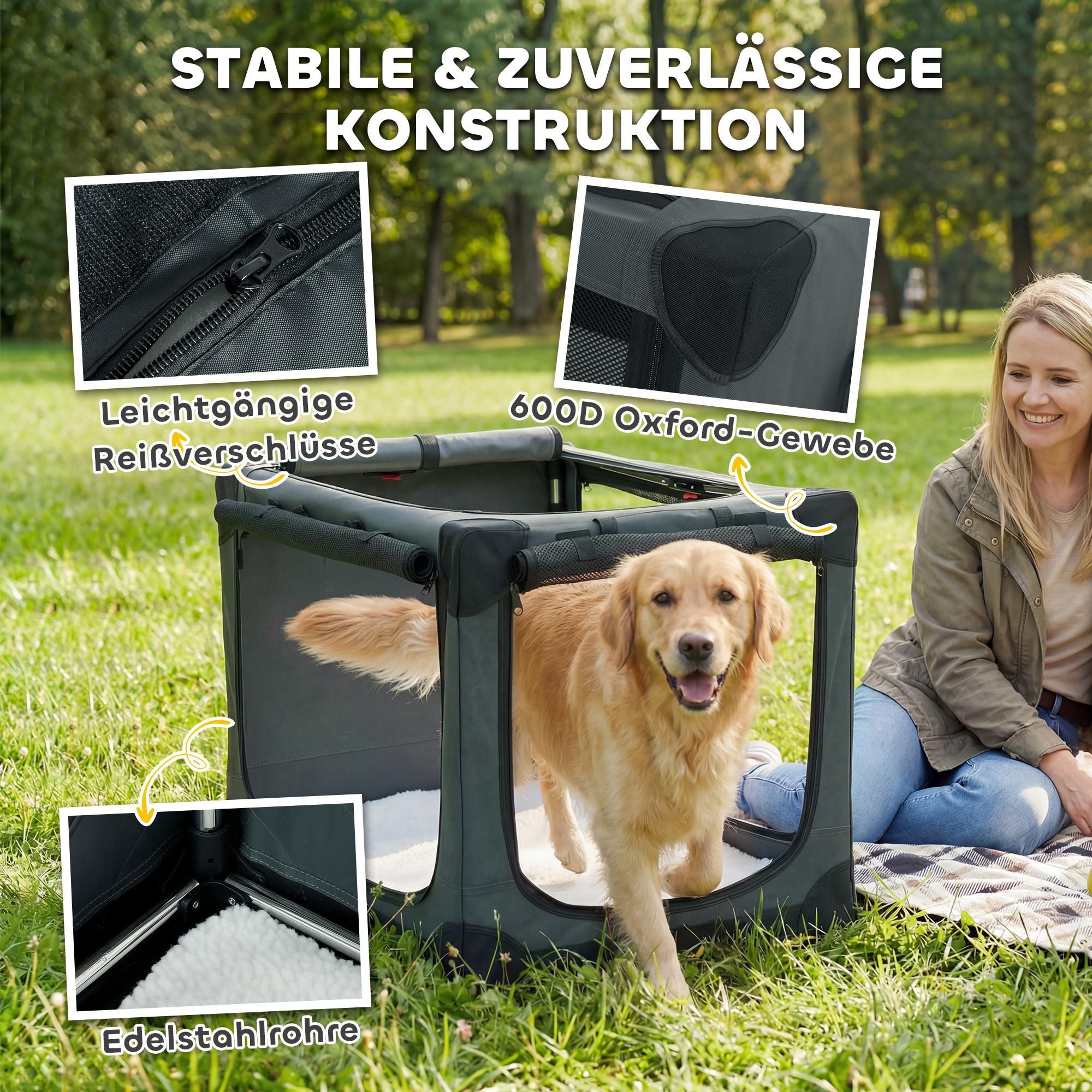 Hundetransportbox Edelstahl Camping