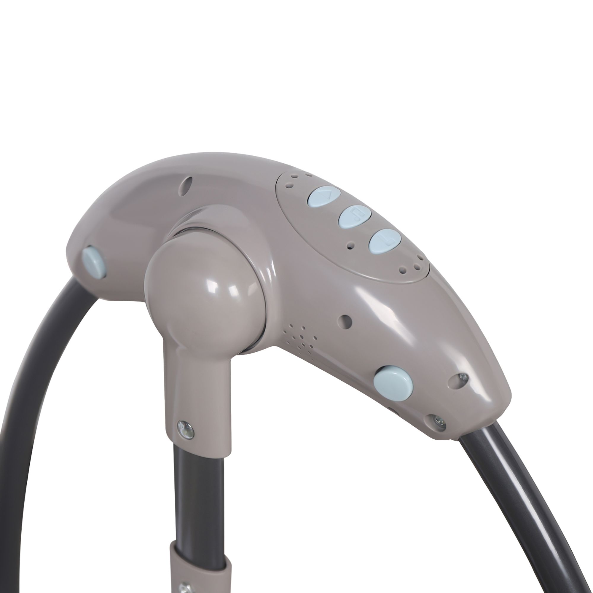 Elektrische Automatische Babywippe 3-Gang-Schaukel mit Fernbedienung Timing Bluetooth bis 9kg (grau)