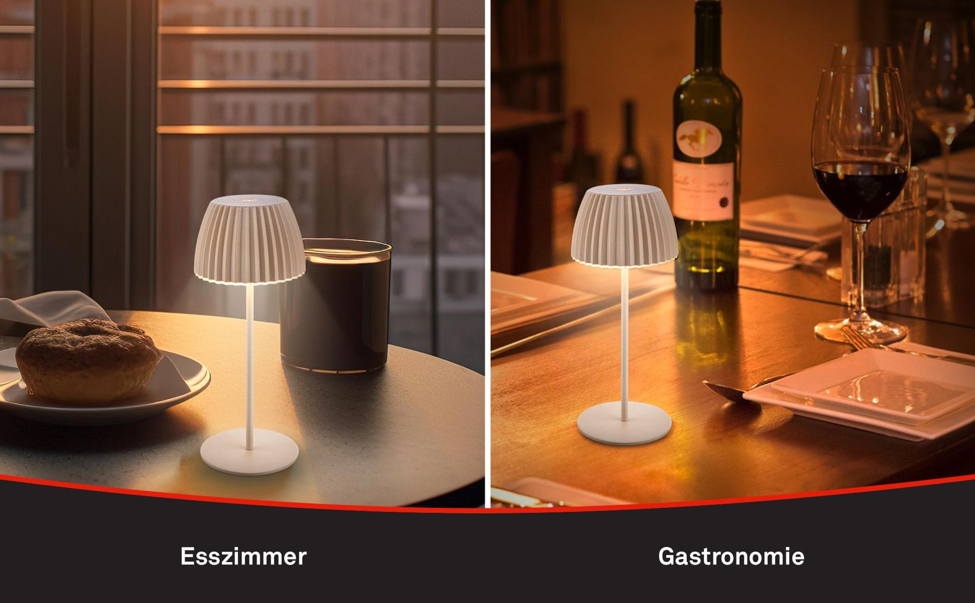 LED Tischlampe Akku LED Tischleuchte Dimmbar Kabellos Touch Aussen/Innen