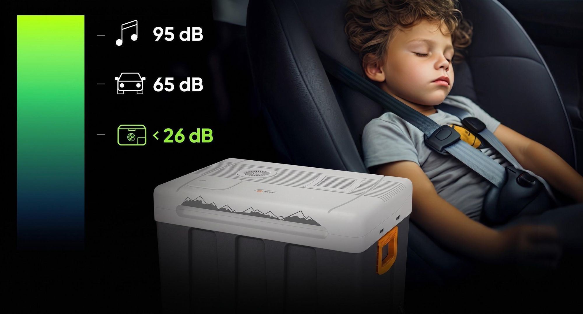 Elektrická chladnička PEME Ice-on 50 l – napájení z auta a ze zásuvky, kempingová chladnička, cestovní chladnička, chladnička do karavanu, s kolečky, box pro uchování tepla, outdoor