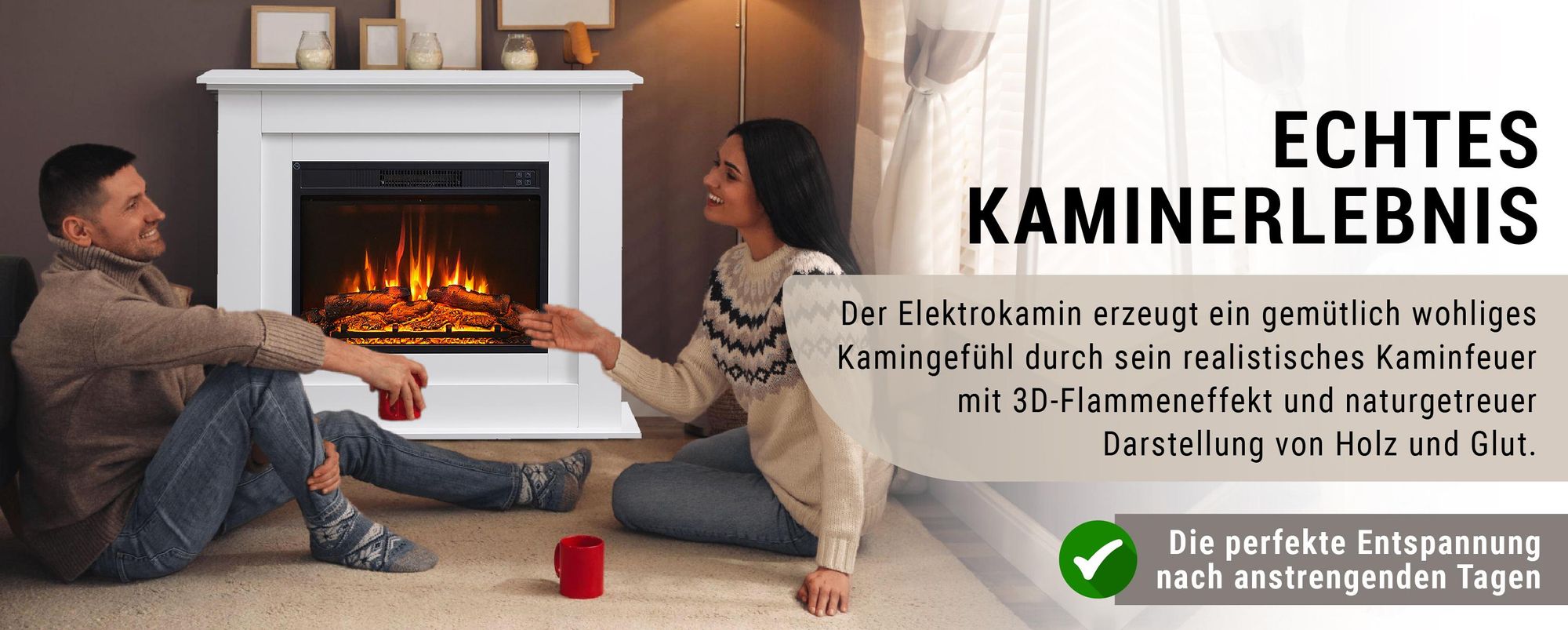 Elektrokamin BALDERIA Finn - Standkamin - Weiß