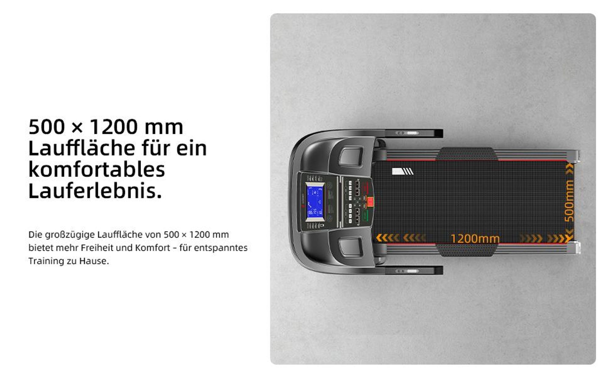JASPORT L6 Laufband klappbar, 4.0 PS DC-Motor, 20 km/h, 0–15 % Steigung, 1200×500 mm Lauffläche, LCD-Display, Bluetooth-Lautsprecher