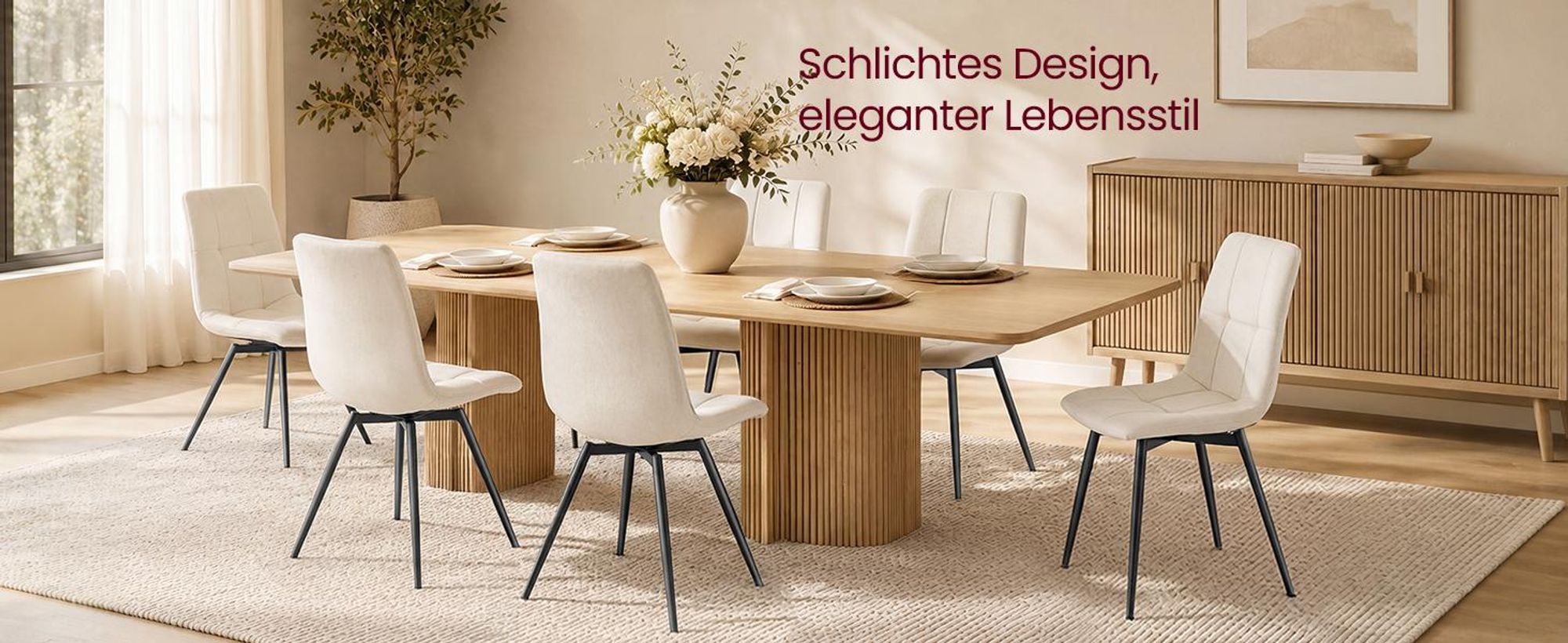 VASAGLE Drehbare Esszimmerstühle 4er Set, Ergonomische Polsterstühle aus Samt, 43 x 52 x 83 cm, Beige