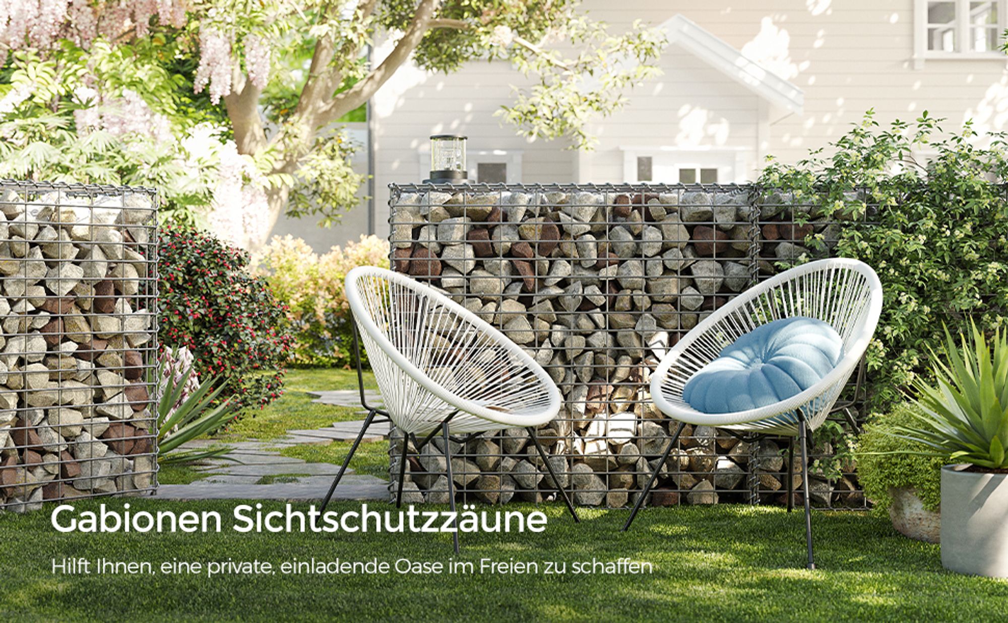 SONGMICS 2 x Gabione 100 x 90 x 30cm für Stützmauern Gartenzaun Gabionenwand Steinmauer Säule verzinkt GGB293 (2 x GGB193)