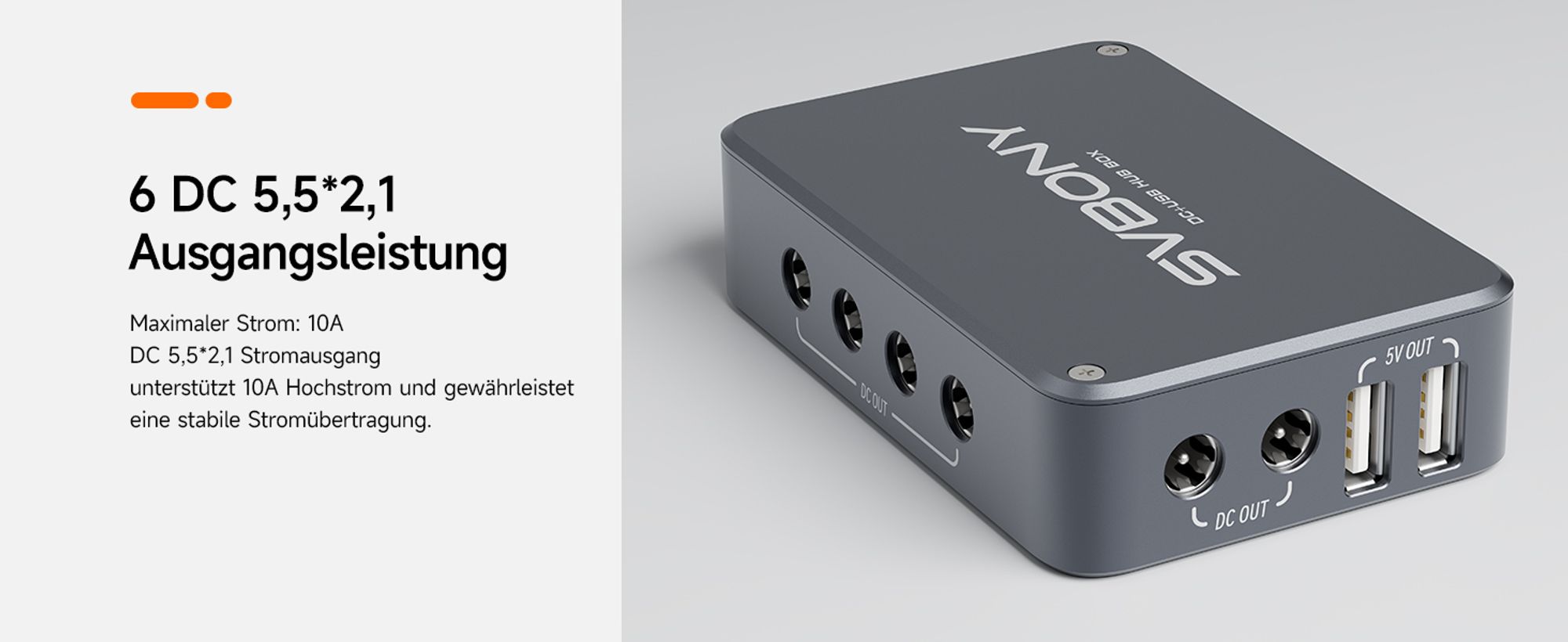 Svbony SV241 Teleskop DC Power Adapter, Astronomie Teleskop Zubehör, 6 DC Power Output Astronomie Pocket Adapter, USB Hub Box für Deep Sky Fotografie