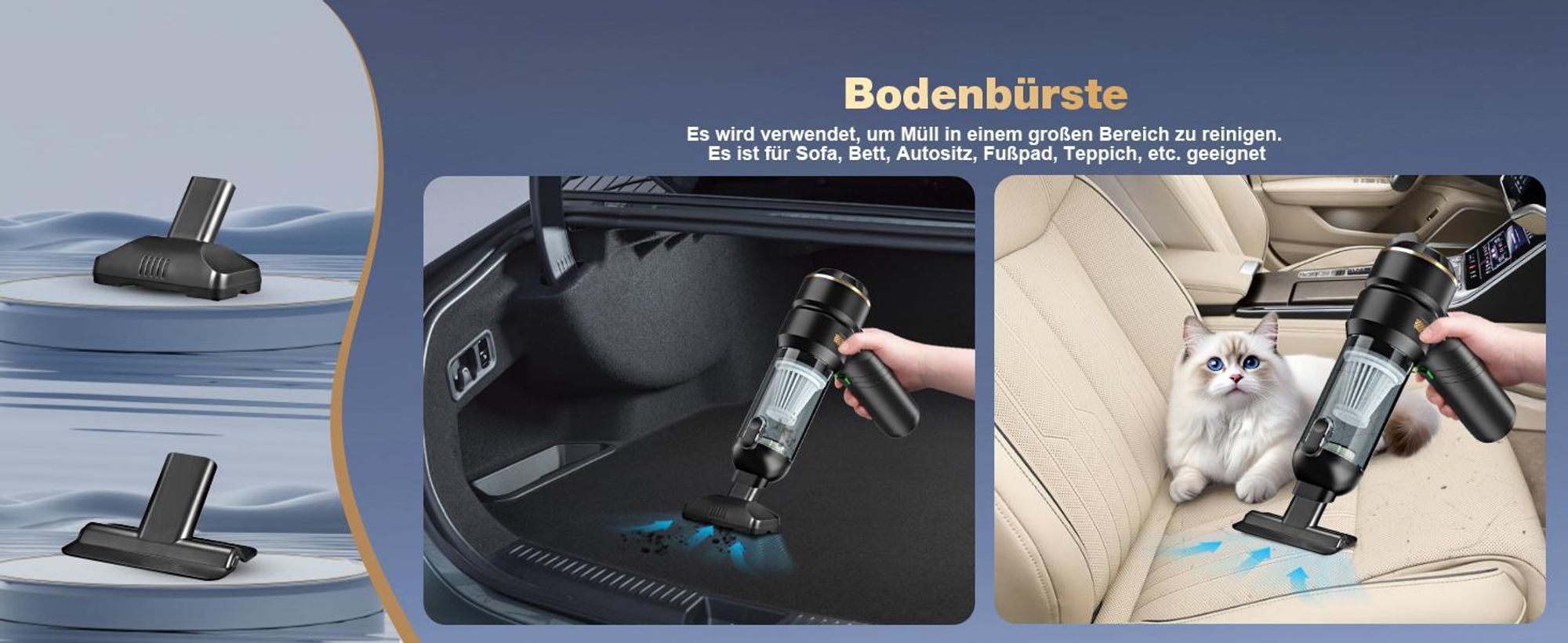 Handstaubsauger Akku 4-in-1,Auto Staubsauger ,25000PA Handstaubsauger Kabellos,3-Gang Bürstenlos staubsauger für Auto,PC,Sofa,Haus& Tierhaar Reinigung