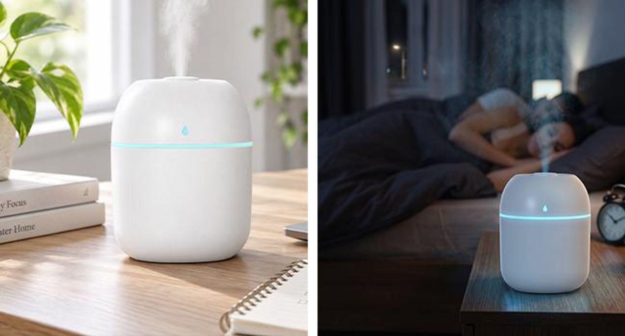 KRUMAD Luftbefeuchter, Diffuser, Duft Diffusor für Aromaöle, Defuser Luft Aroma Öle für Schlafzimmer,  Farben Raumbefeuchter Elektrisch