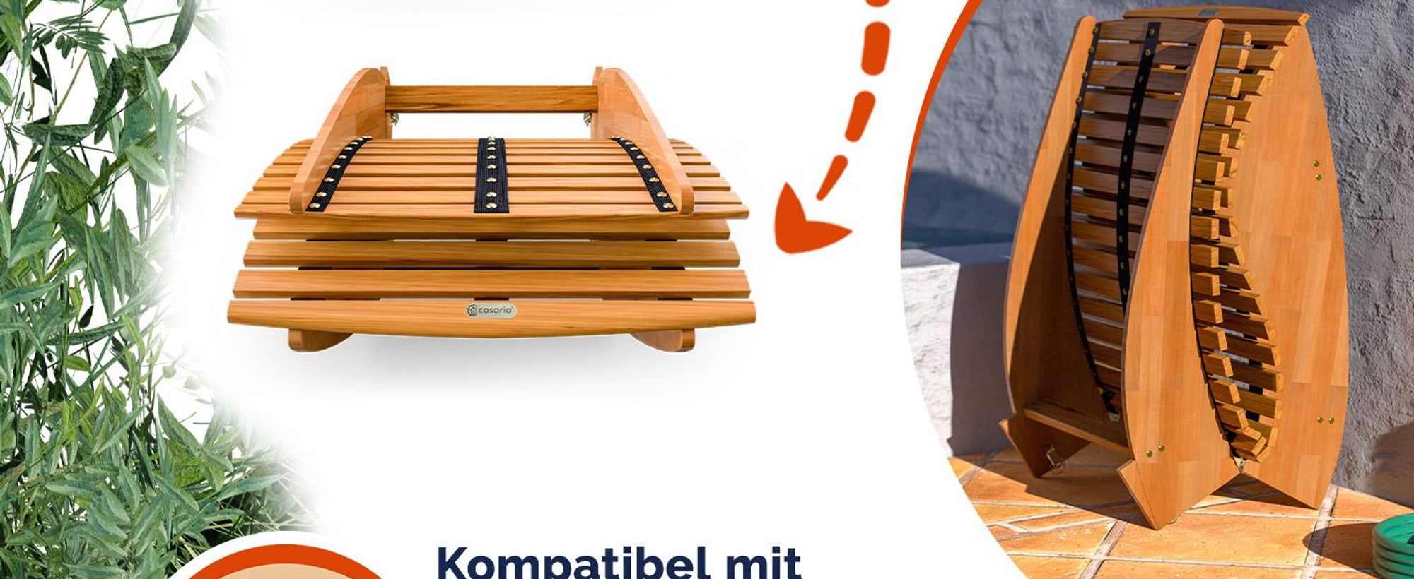 CASARIA® Set de 2x Chaises Longues à Bascule