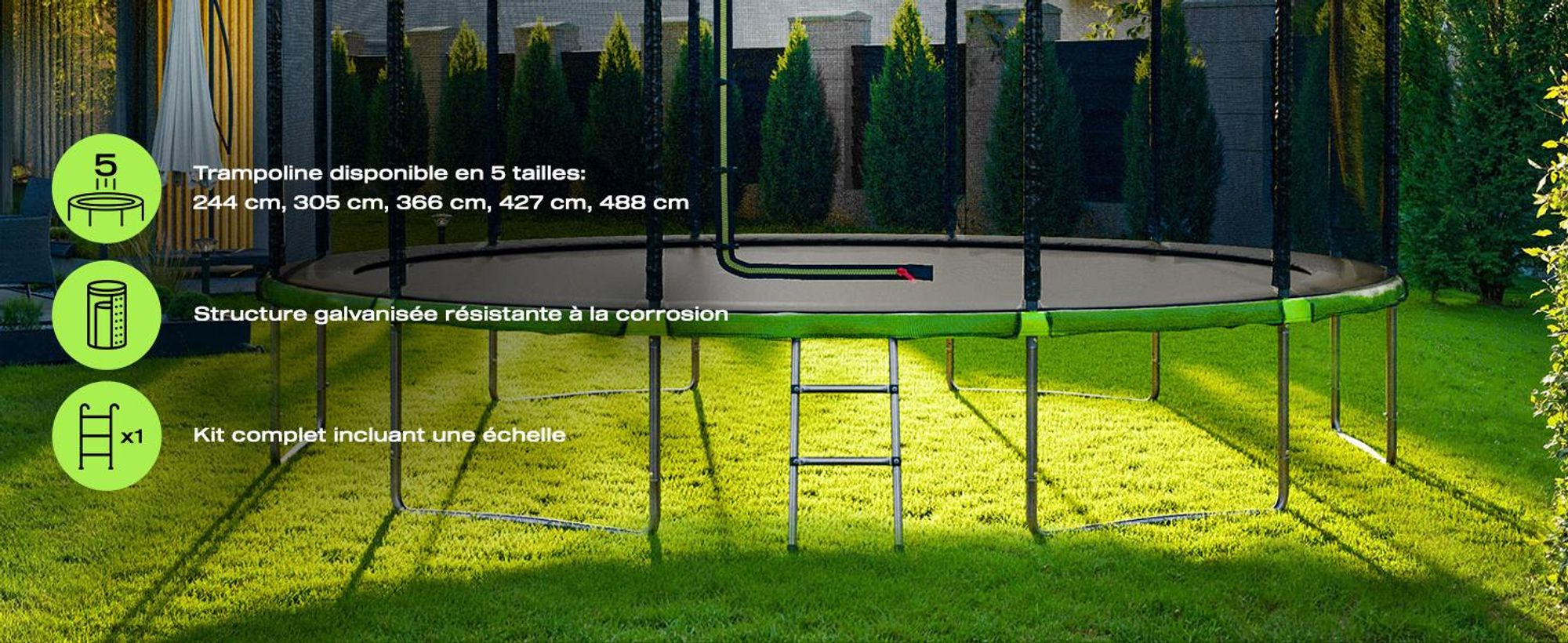 Trampoline de Jardin pour enfants 488 cm