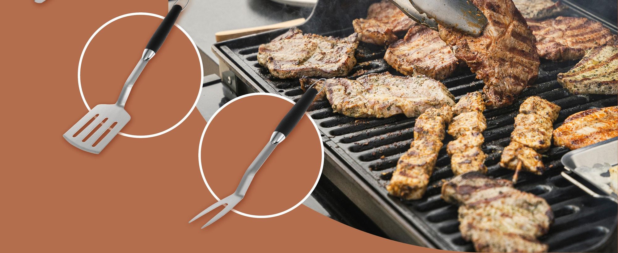 Grillzange am Grill