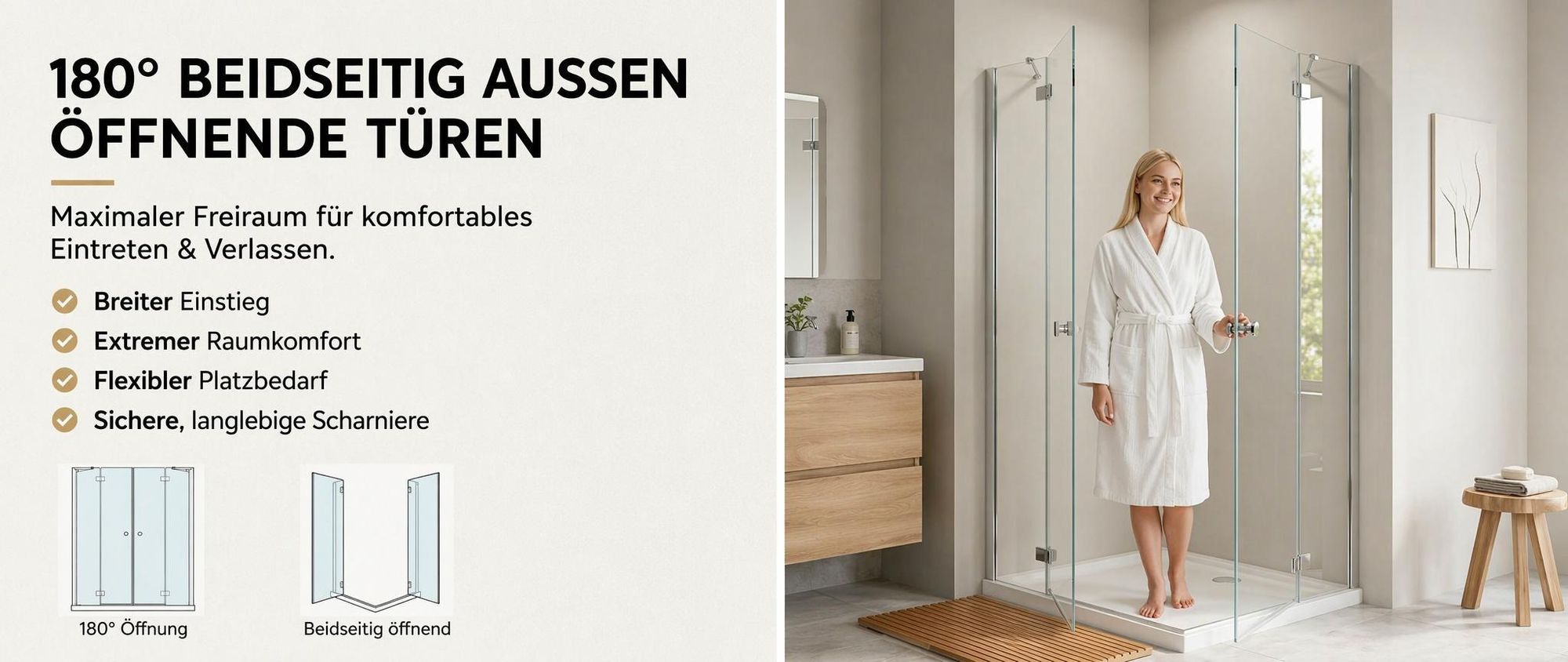 100 x 80 cm Duschkabine Eckeinstieg Duschwand Dusche Duschabtrennung ESG Glas JCP