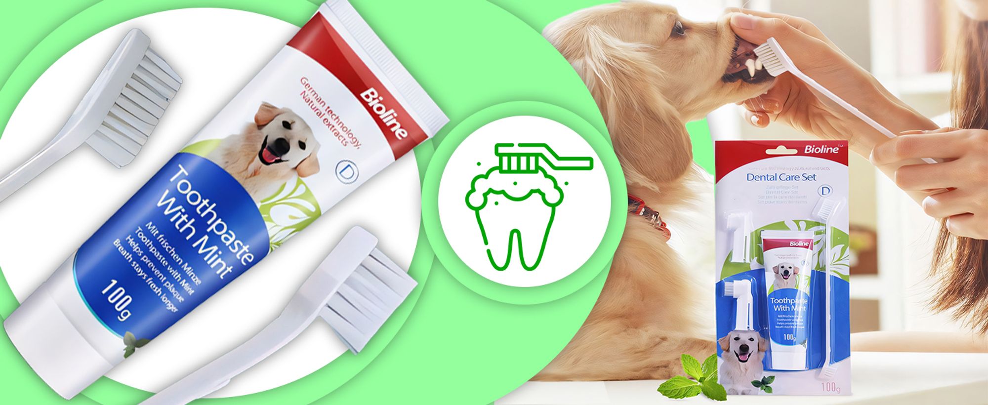 Hunde Box Trixie Trixie Hundezahnpflege Set – 2x Zahnbürste & Zahnpasta Für Gesunde Hundegebisse Virbac Zahnpasta Hund