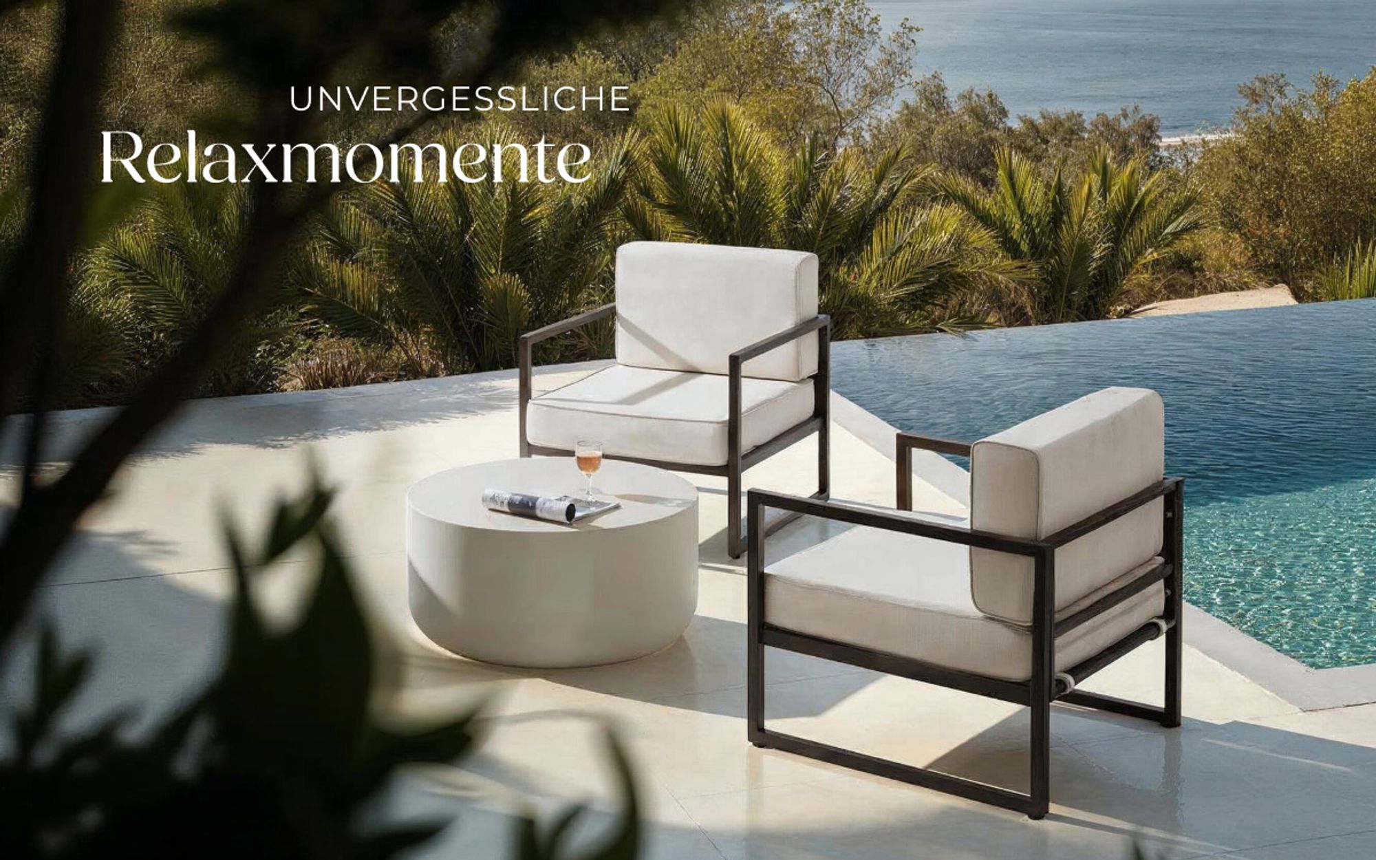 tectake® Garten-Loungesessel Comosa, XXL-Polsterung