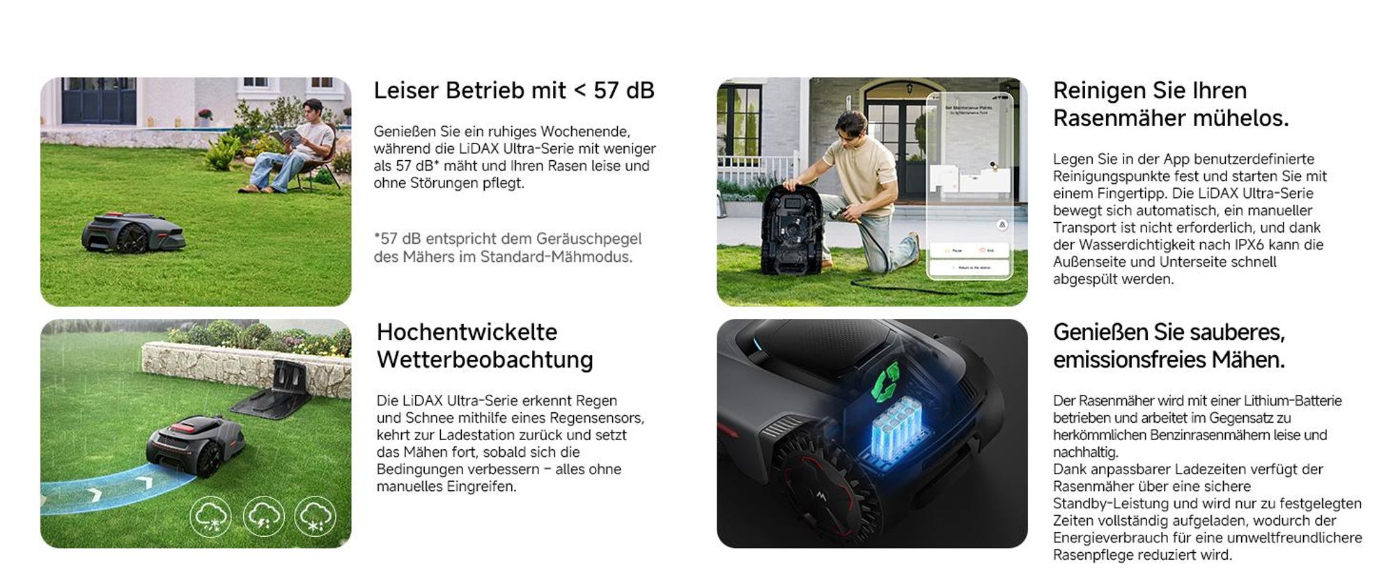 MOVA LiDAX Ultra 1200 Mähroboter – RTK, 3D-LiDAR & AI Vision 360°, Automatische Kartenerstellung, 5 cm Kantenschnitt