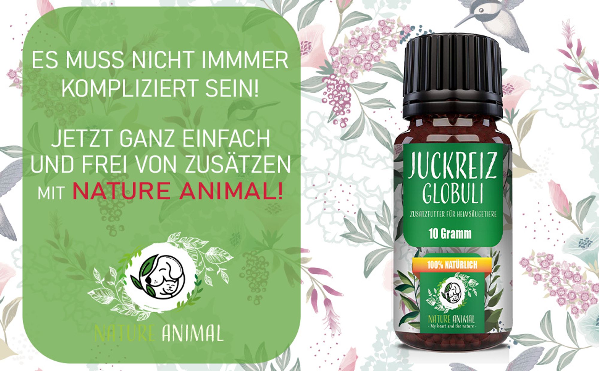 Nature Animal® Juckreiz Kügelchen | für Hunde und Katzen – Unterstützung bei der Linderung von Hautjuckreiz – Beruhigung der Haut – bei Hautproblemen