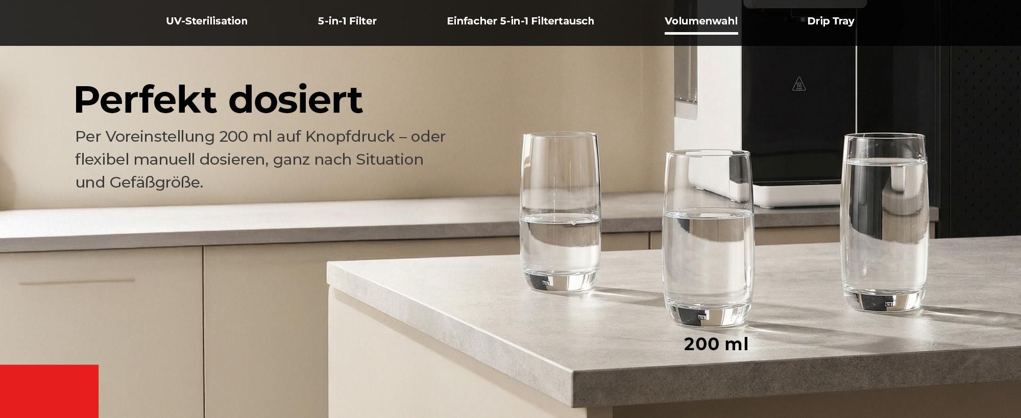 Toshiba Osmoseanlage, Wasserfilter Trinkwasser, Auftisch, Keine Installation, Heißwasserspender, Umkehrosmoseanlage, Mehrfach-Filterung, weiß
